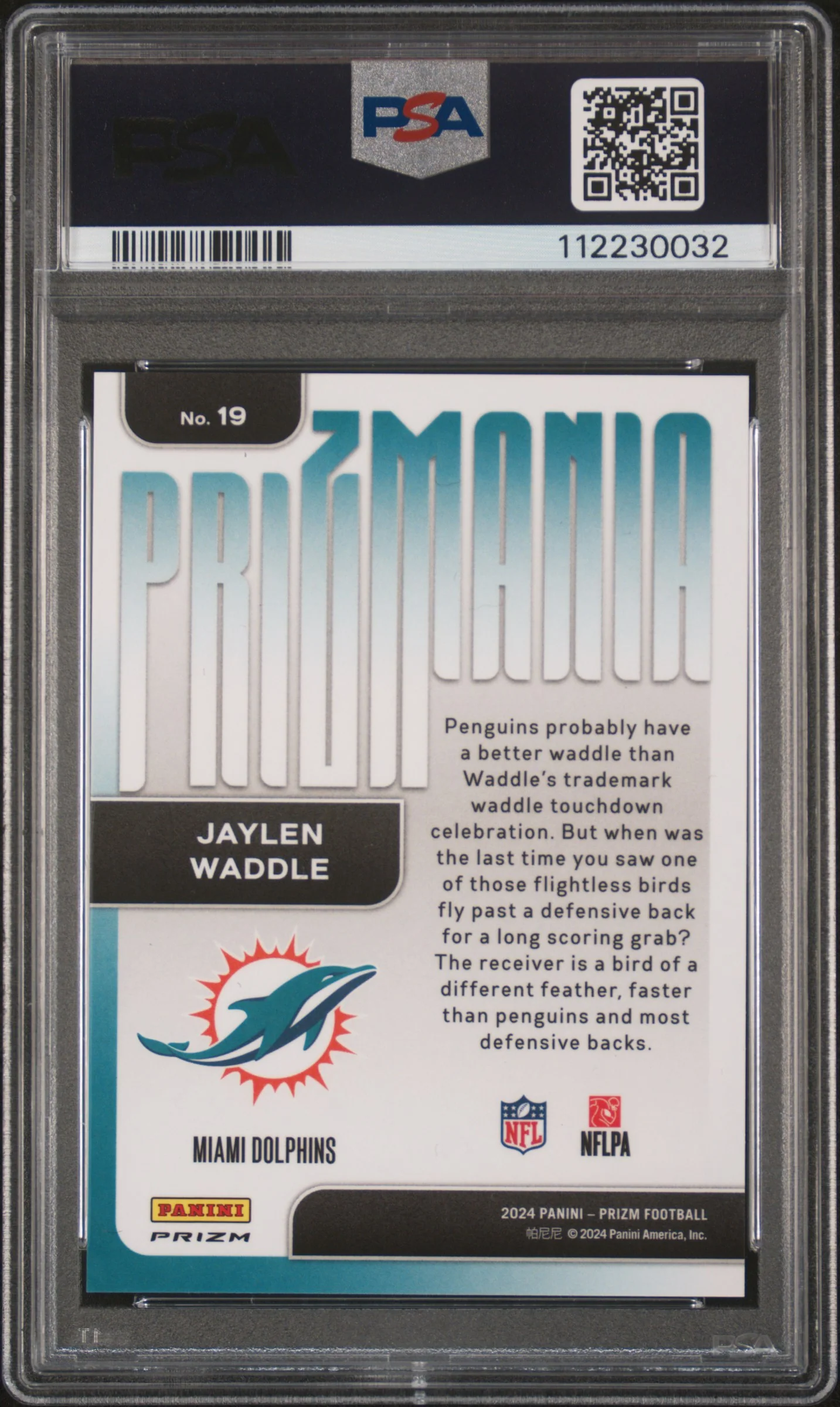 JAYLEN WADDLE | 2024 PANINI PRIZM PRIZMANIA 19 | PSA GEM MT 10 - Image 2