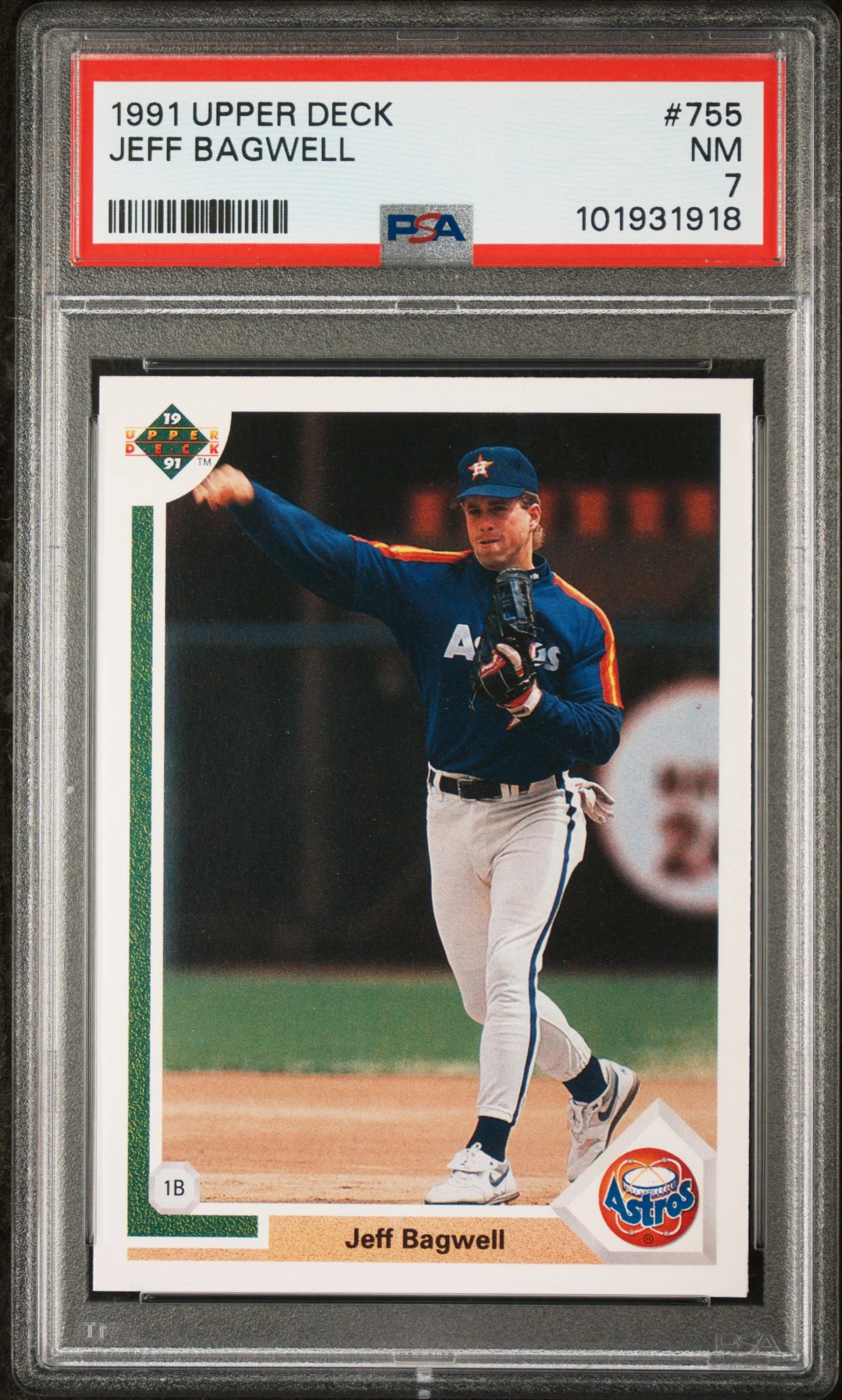 JEFF BAGWELL | 1991 UPPER DECK 755 | PSA NM 7