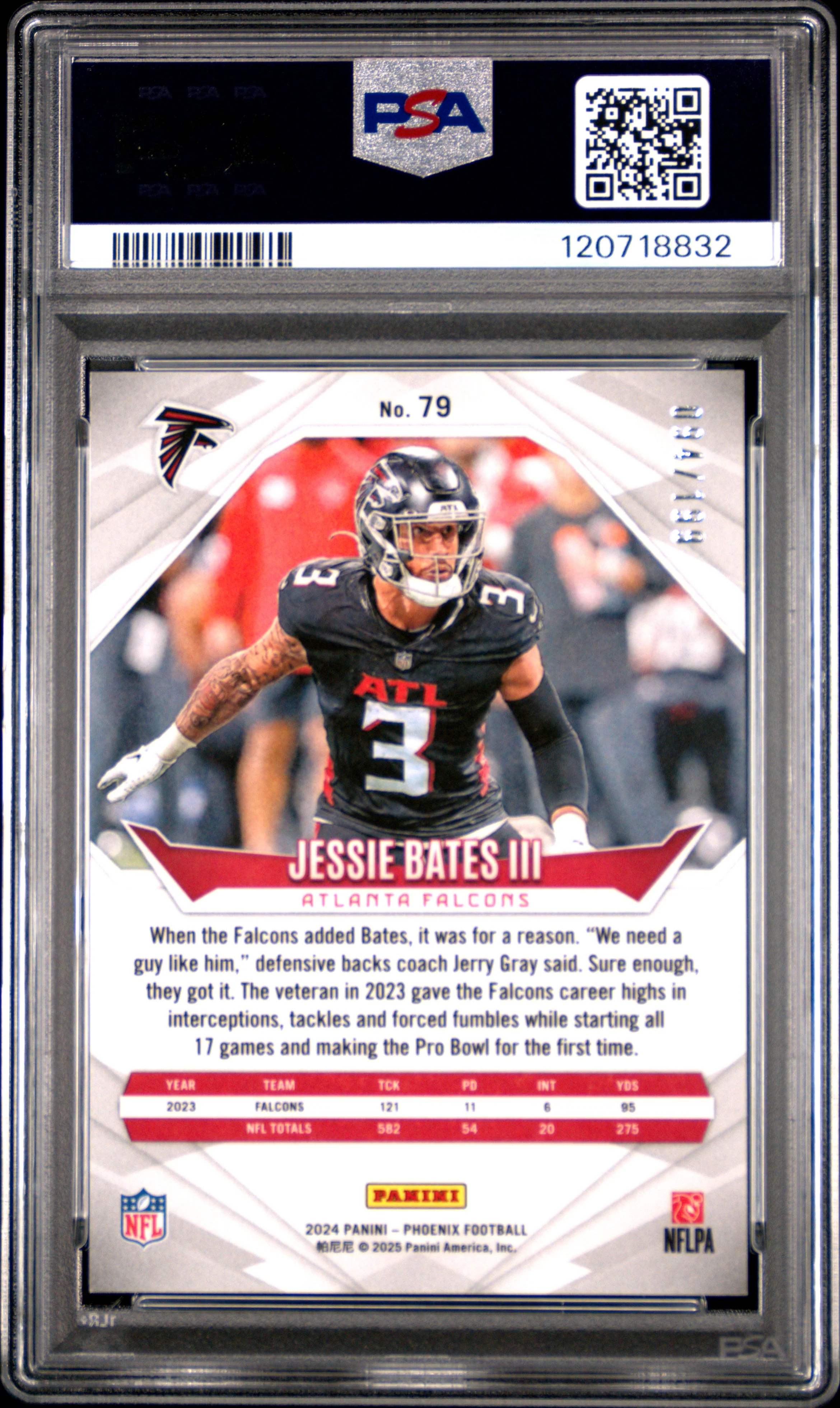 JESSIE BATES III | 2024 PANINI PHOENIX 79 | GREEN FADE | PSA GEM MT 10 - Image 2