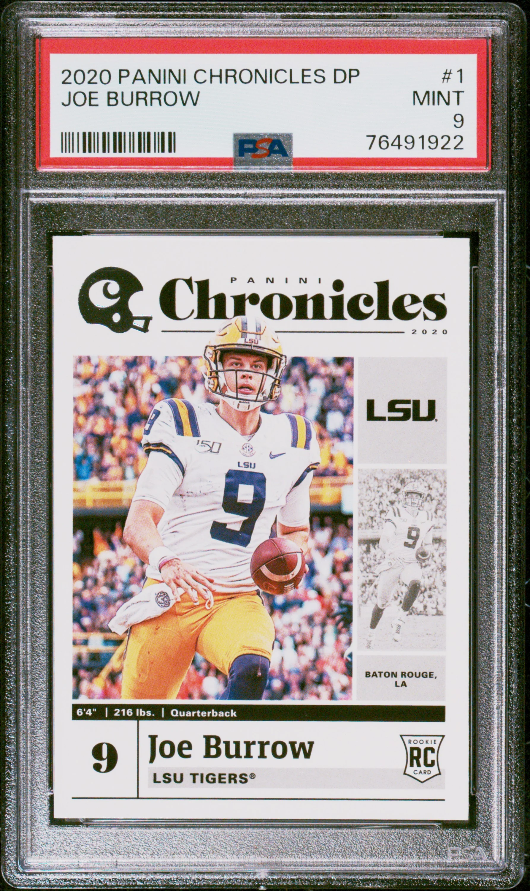 JOE BURROW | 2020 PANINI CHRONICLES DRAFT PICKS 1 | PSA MINT 9