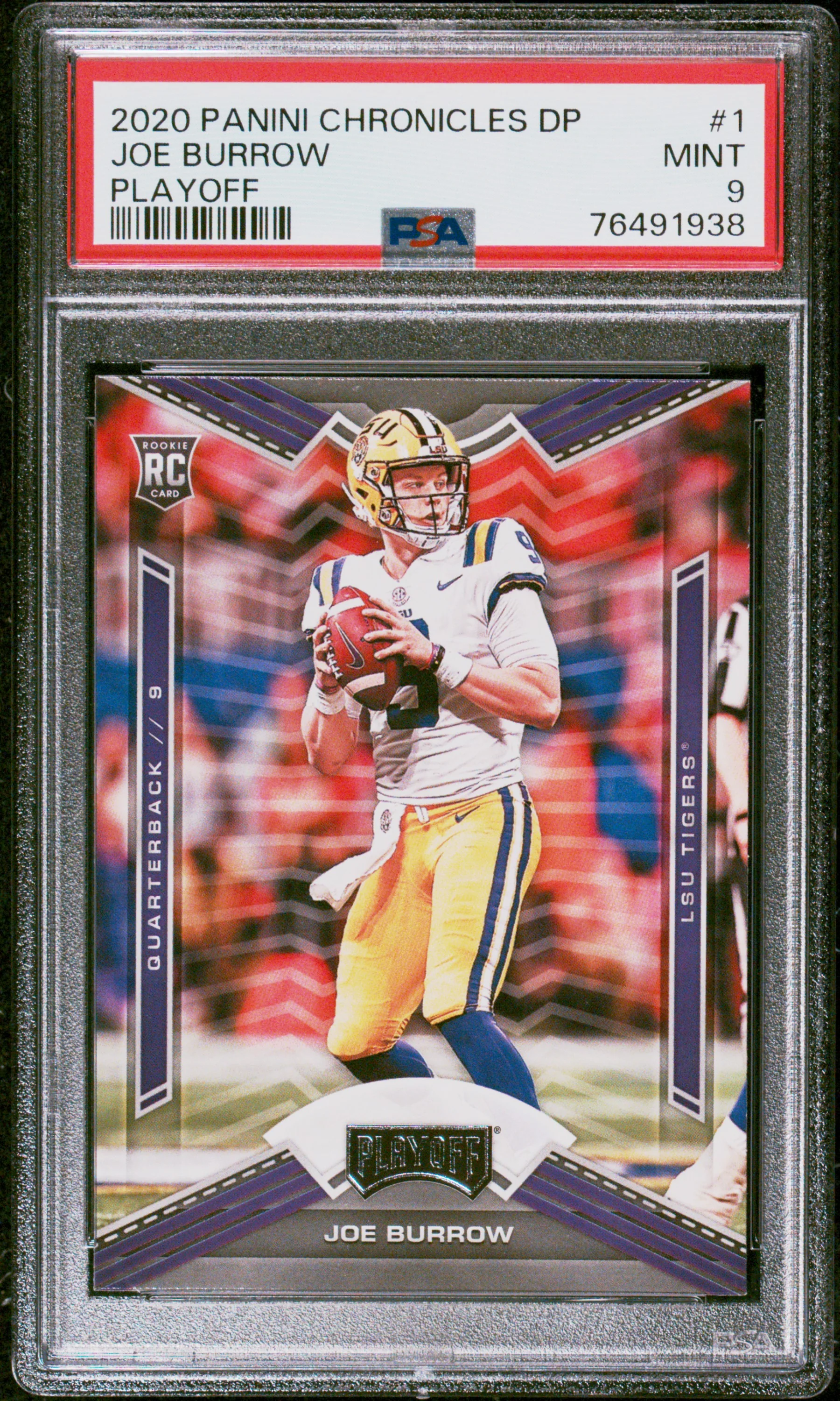 JOE BURROW | 2020 PANINI CHRONICLES DRAFT PICKS PLAYOFF 1 | PLAYOFF | PSA MINT 9