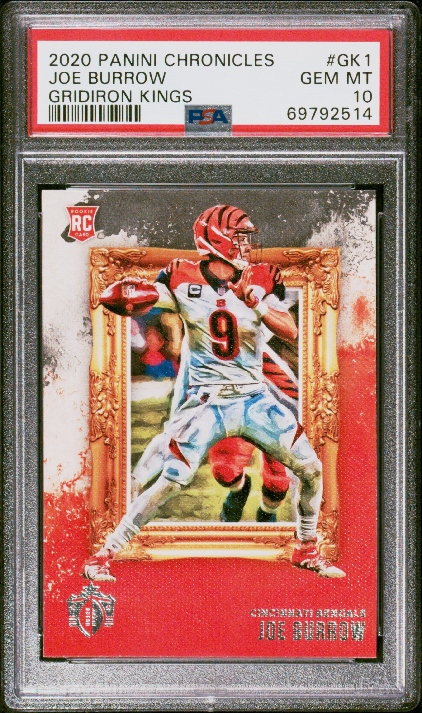 JOE BURROW | 2020 PANINI CHRONICLES GRIDIRON KINGS GK1 | GRIDIRON KINGS | PSA GEM MT 10