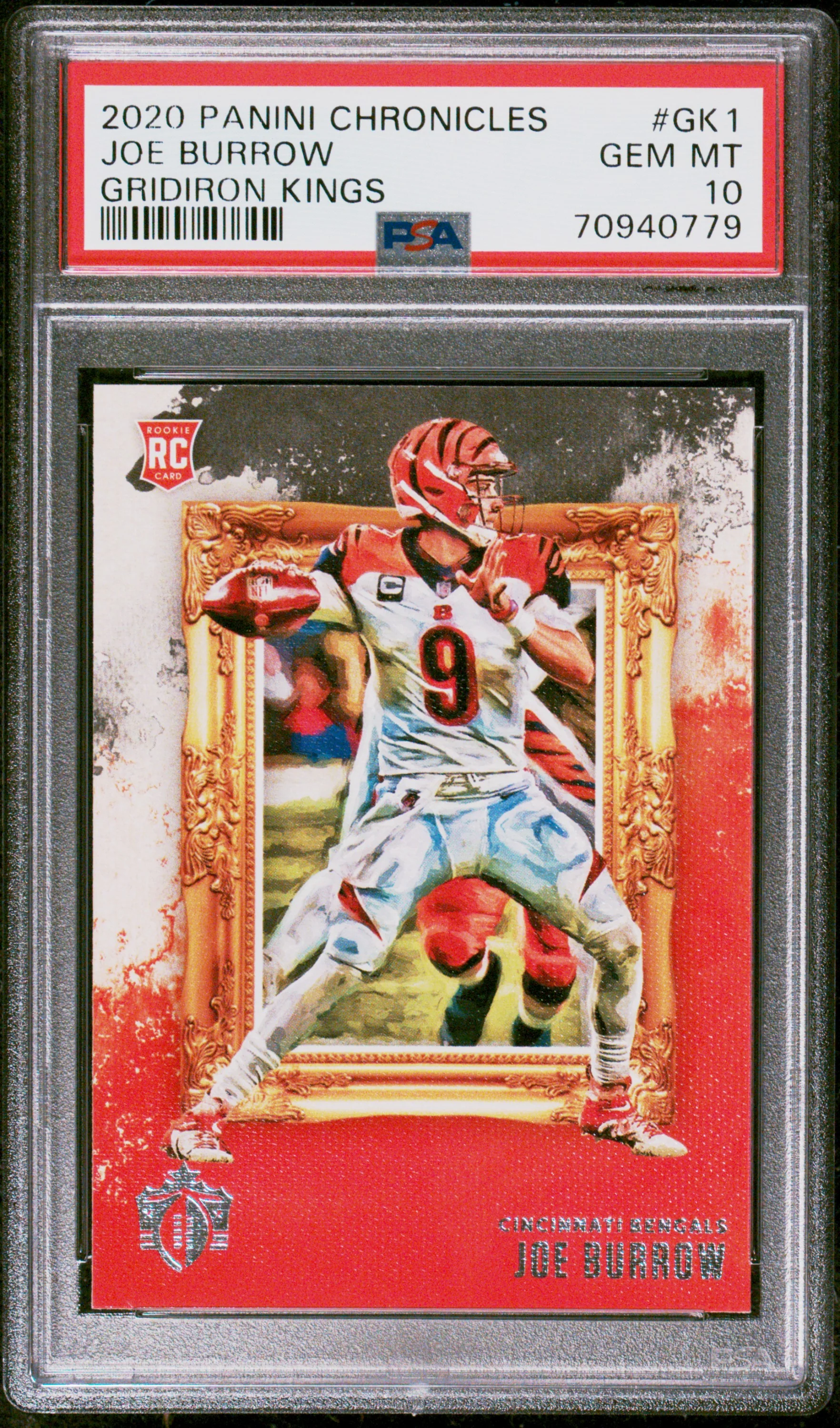 JOE BURROW | 2020 PANINI CHRONICLES GRIDIRON KINGS GK1 | GRIDIRON KINGS | PSA GEM MT 10