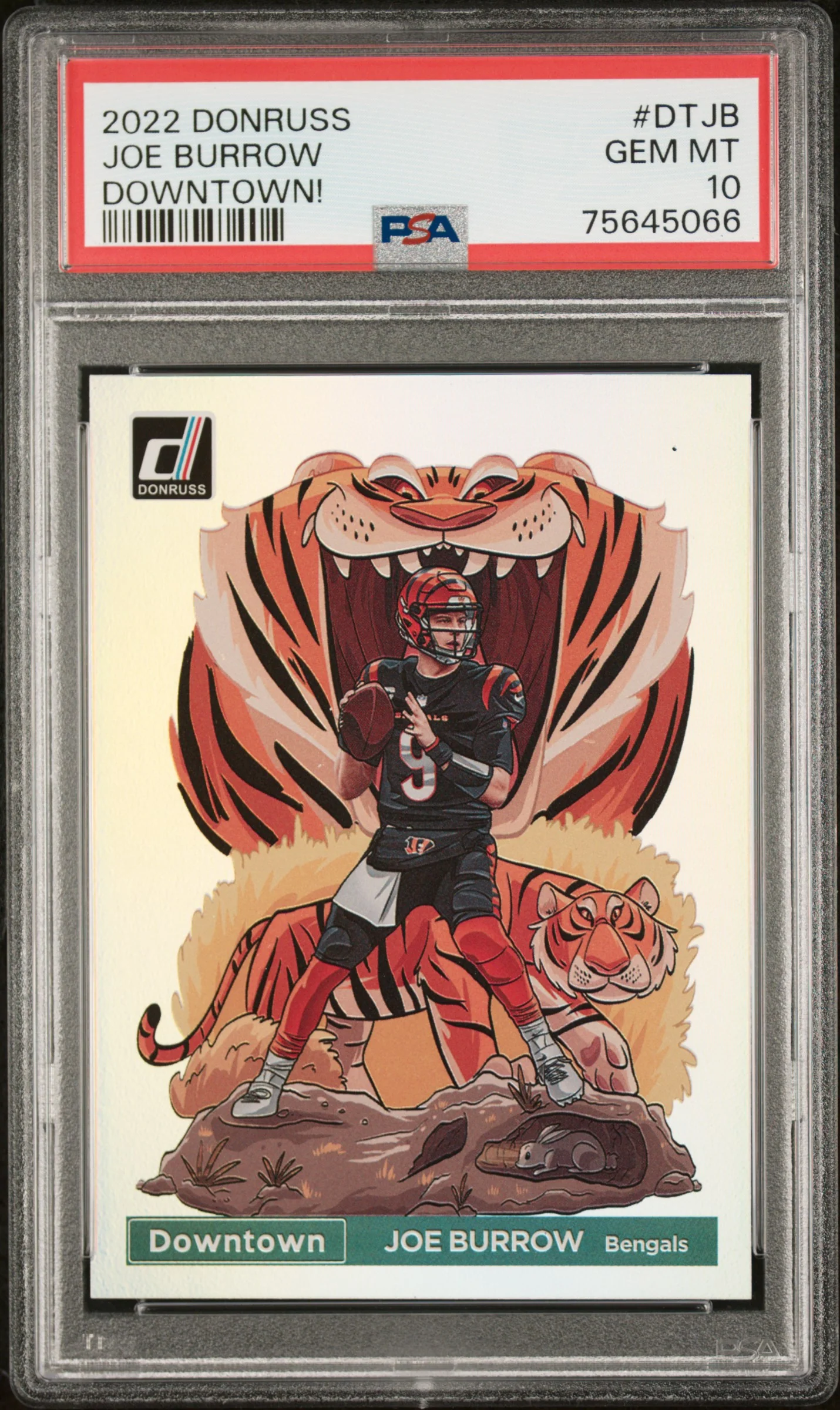 JOE BURROW | 2022 PANINI DONRUSS DOWNTOWN DTJB | DOWNTOWN! | PSA GEM MT 10