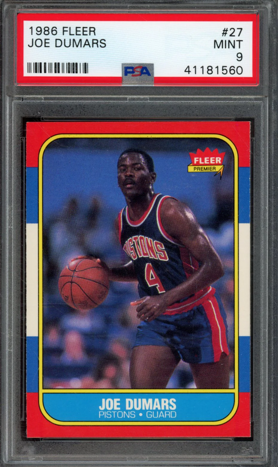 JOE DUMARS | 1986 FLEER | PSA MINT 9
