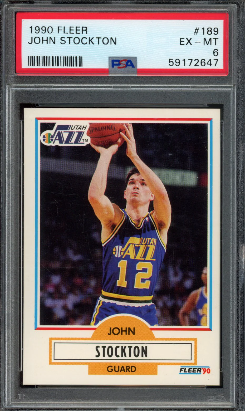 JOHN STOCKTON | 1990 FLEER | PSA EX-MT 6