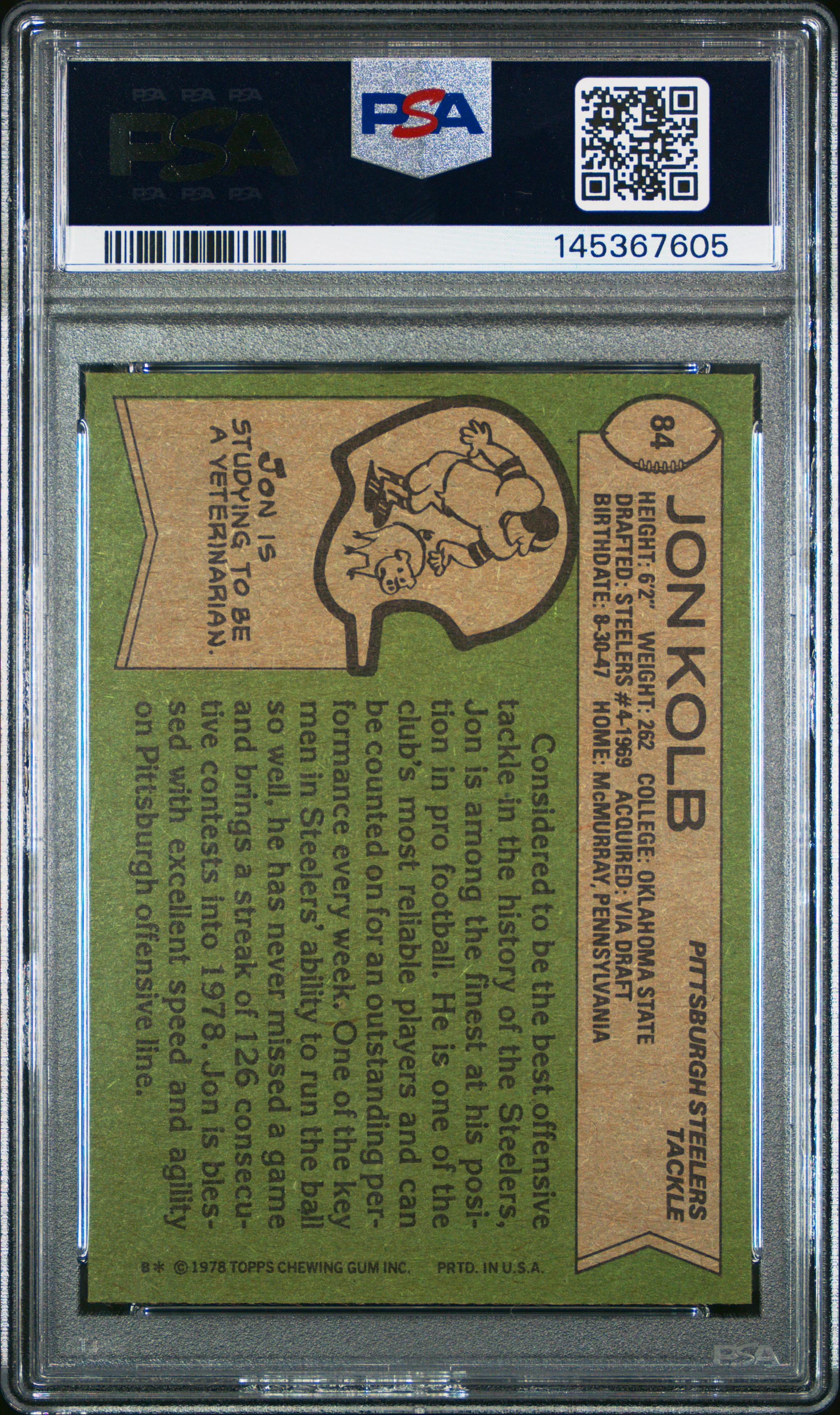 JON KOLB | 1978 TOPPS 84 | PSA EX-MT 6 - Image 2