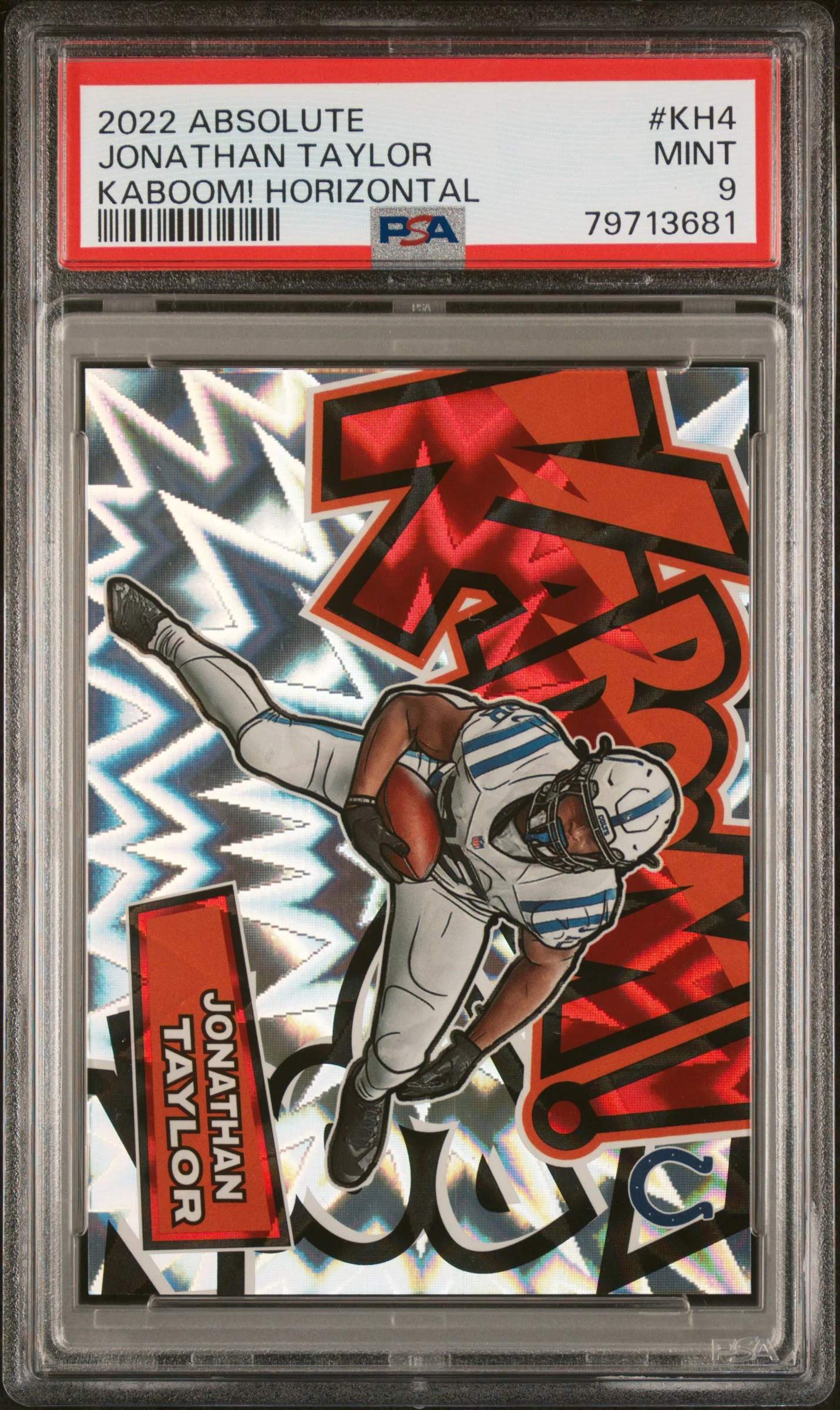 JONATHAN TAYLOR | 2022 PANINI ABSOLUTE KABOOM! HORIZONTAL KH4 | KABOOM! HORIZONTAL | PSA MINT 9
