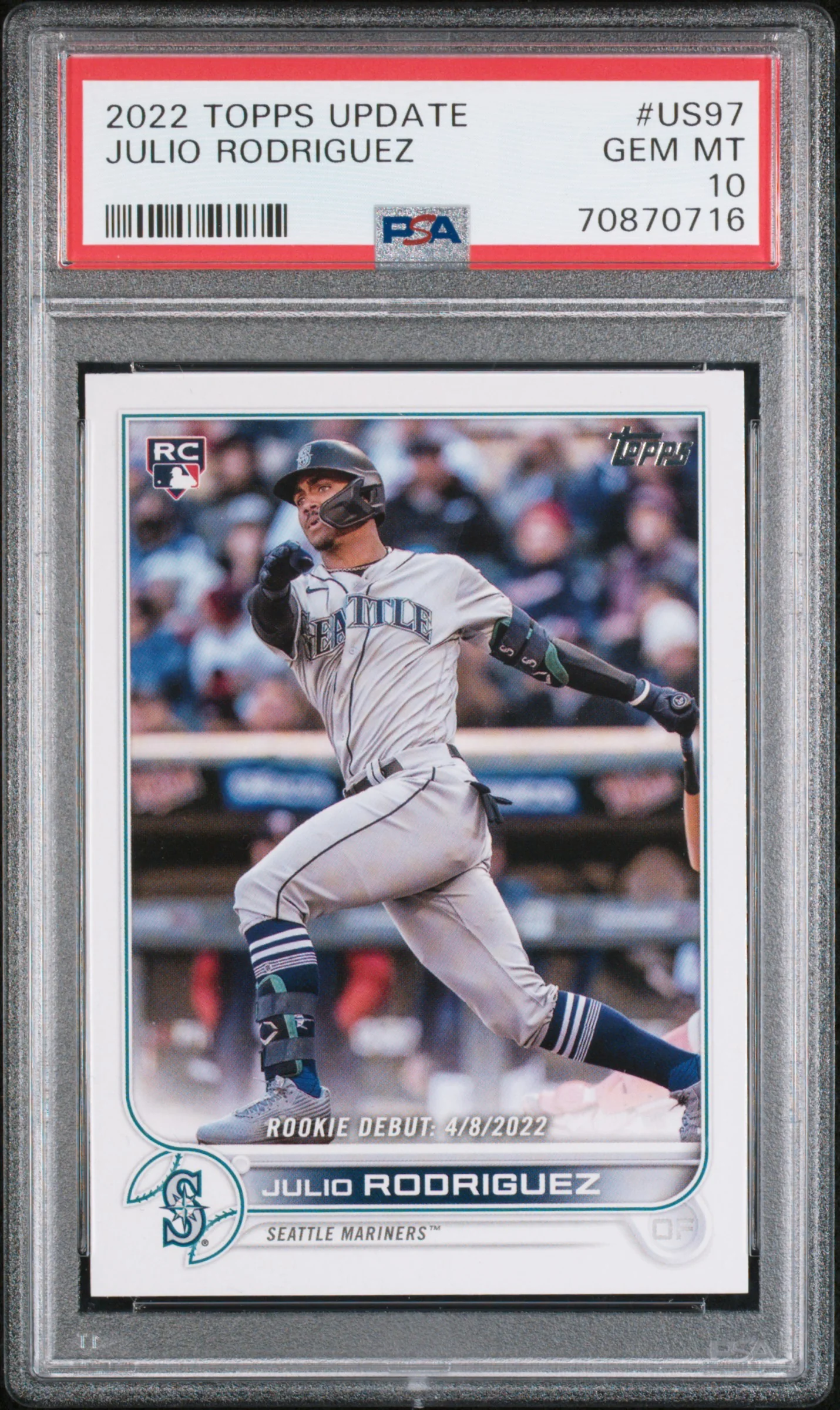 JULIO RODRIGUEZ | 2022 TOPPS UPDATE US97 | PSA GEM MT 10