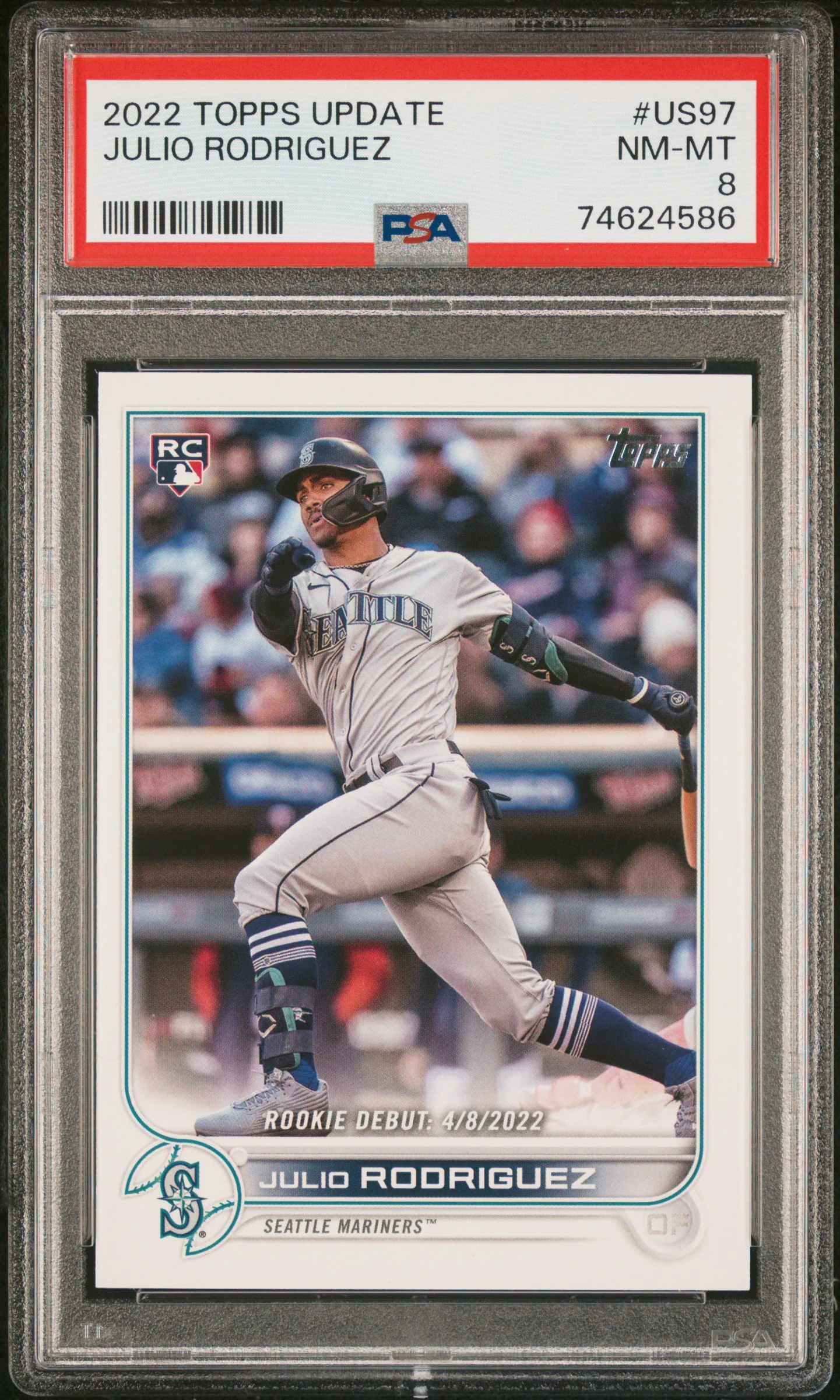 JULIO RODRIGUEZ | 2022 TOPPS UPDATE US97 | PSA NM-MT 8