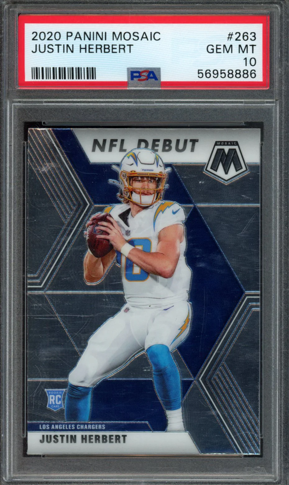 JUSTIN HERBERT | 2020 PANINI MOSAIC | PSA GEM MT 10