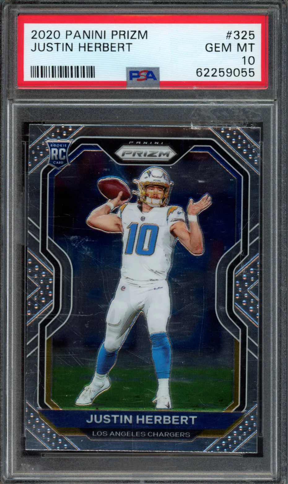 JUSTIN HERBERT | 2020 PANINI PRIZM | PSA GEM MT 10