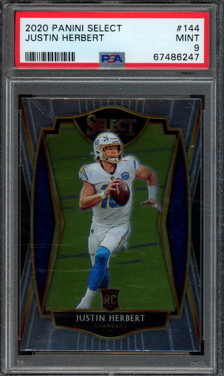 JUSTIN HERBERT | 2020 PANINI SELECT | PSA MINT 9