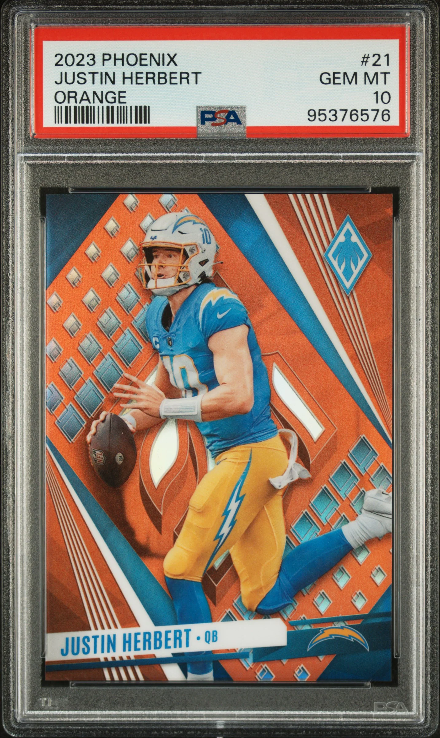JUSTIN HERBERT | 2023 PANINI PHOENIX 21 | ORANGE | PSA GEM MT 10