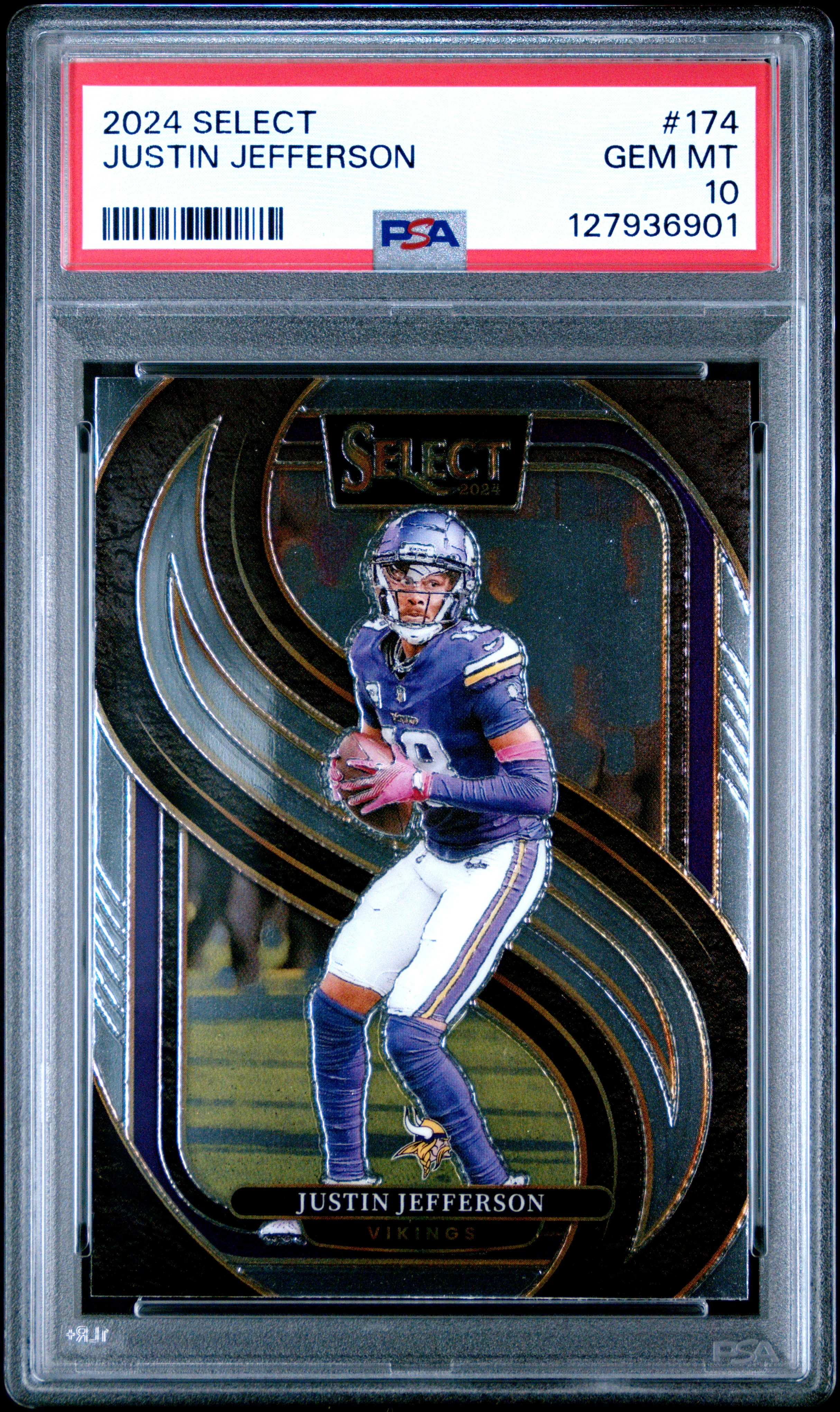 JUSTIN JEFFERSON | 2024 PANINI SELECT 174 | PSA GEM MT 10