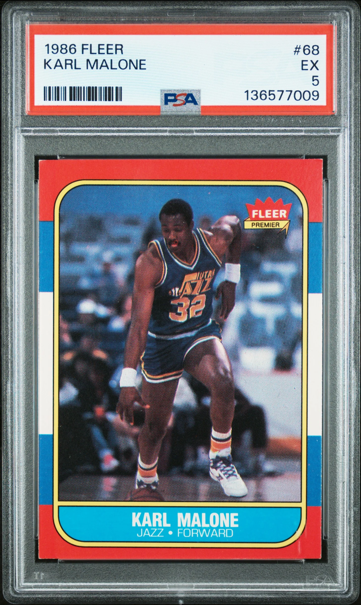 KARL MALONE | 1986 FLEER 68 | PSA EX 5