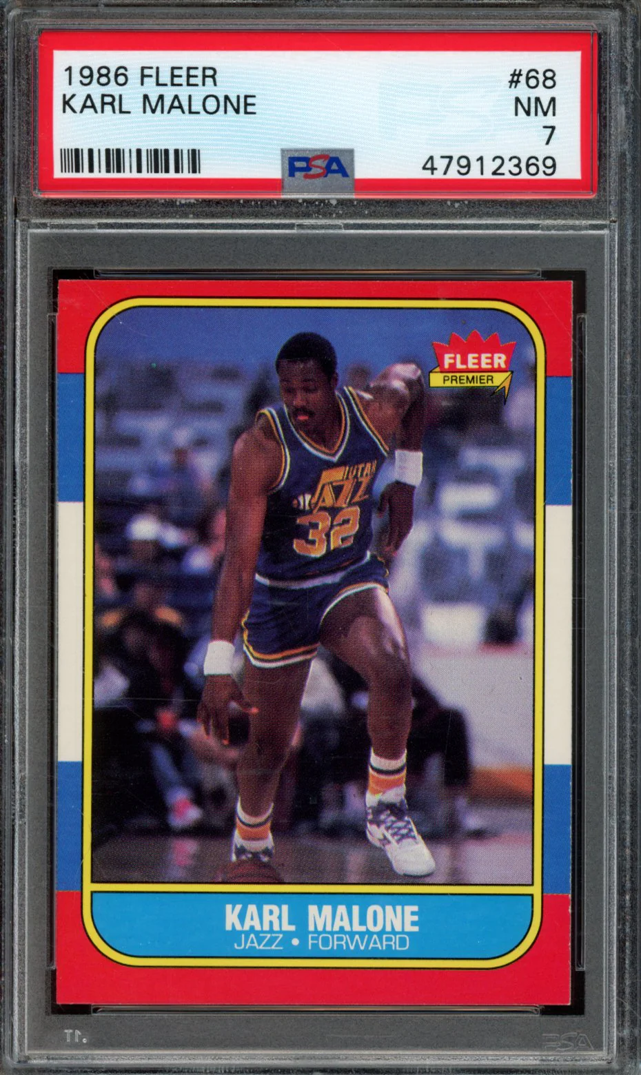 KARL MALONE | 1986 FLEER | PSA NM 7