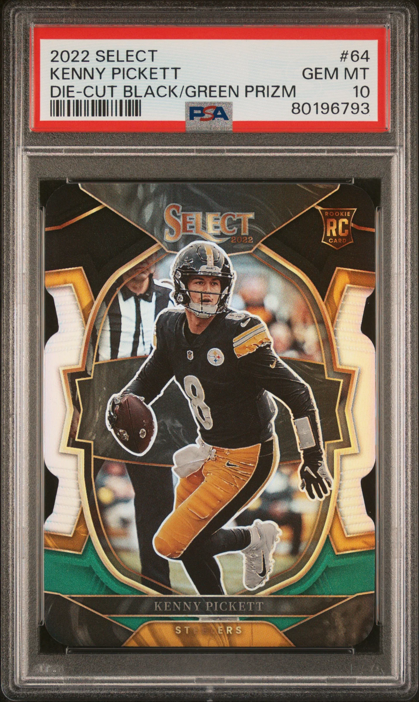 KENNY PICKETT | 2022 PANINI SELECT 64 | DIE-CUT BLACK/GREEN PRIZM | PSA GEM MT 10