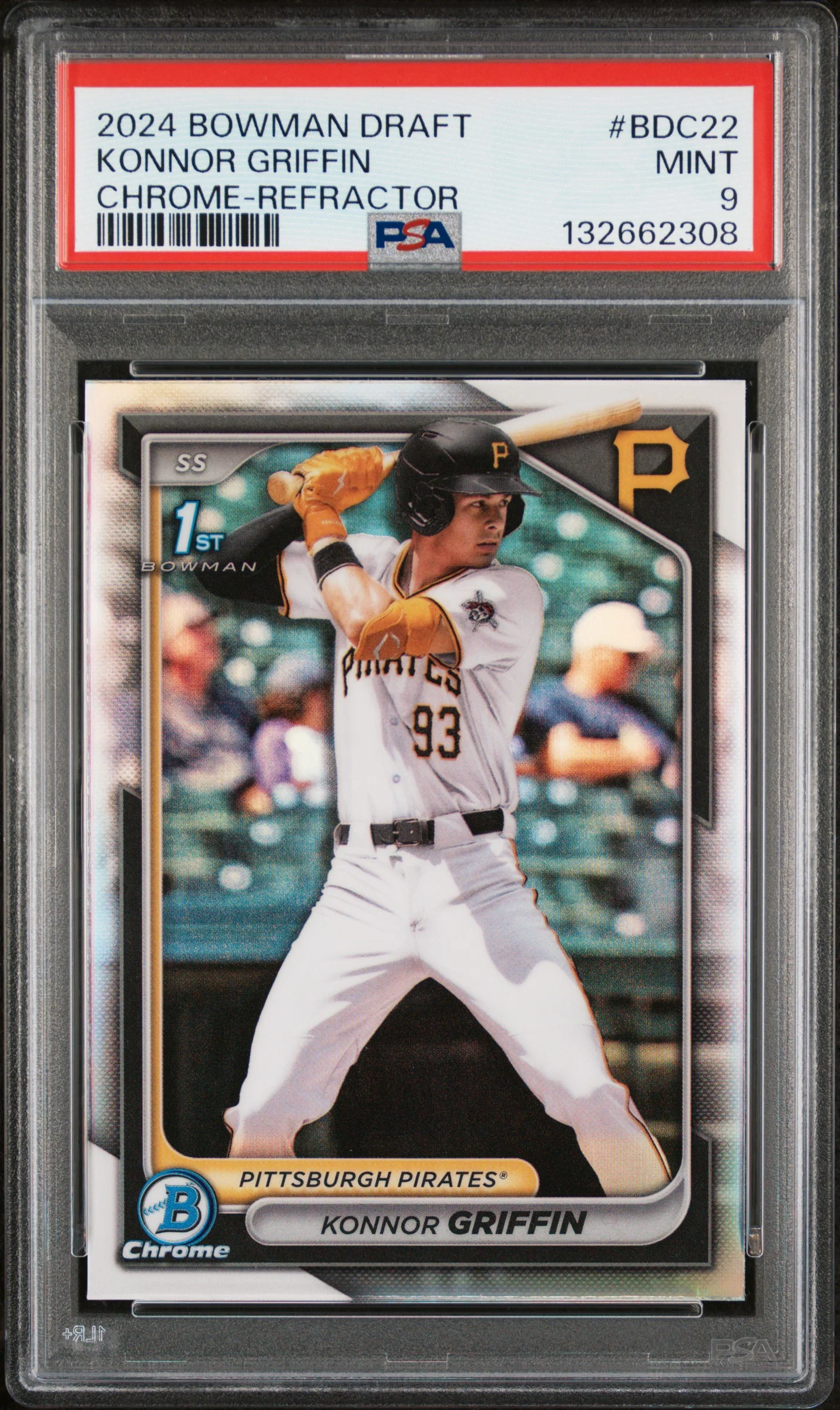 KONNOR GRIFFIN | 2024 BOWMAN DRAFT BDC22 | CHROME-REFRACTOR | PSA MINT 9