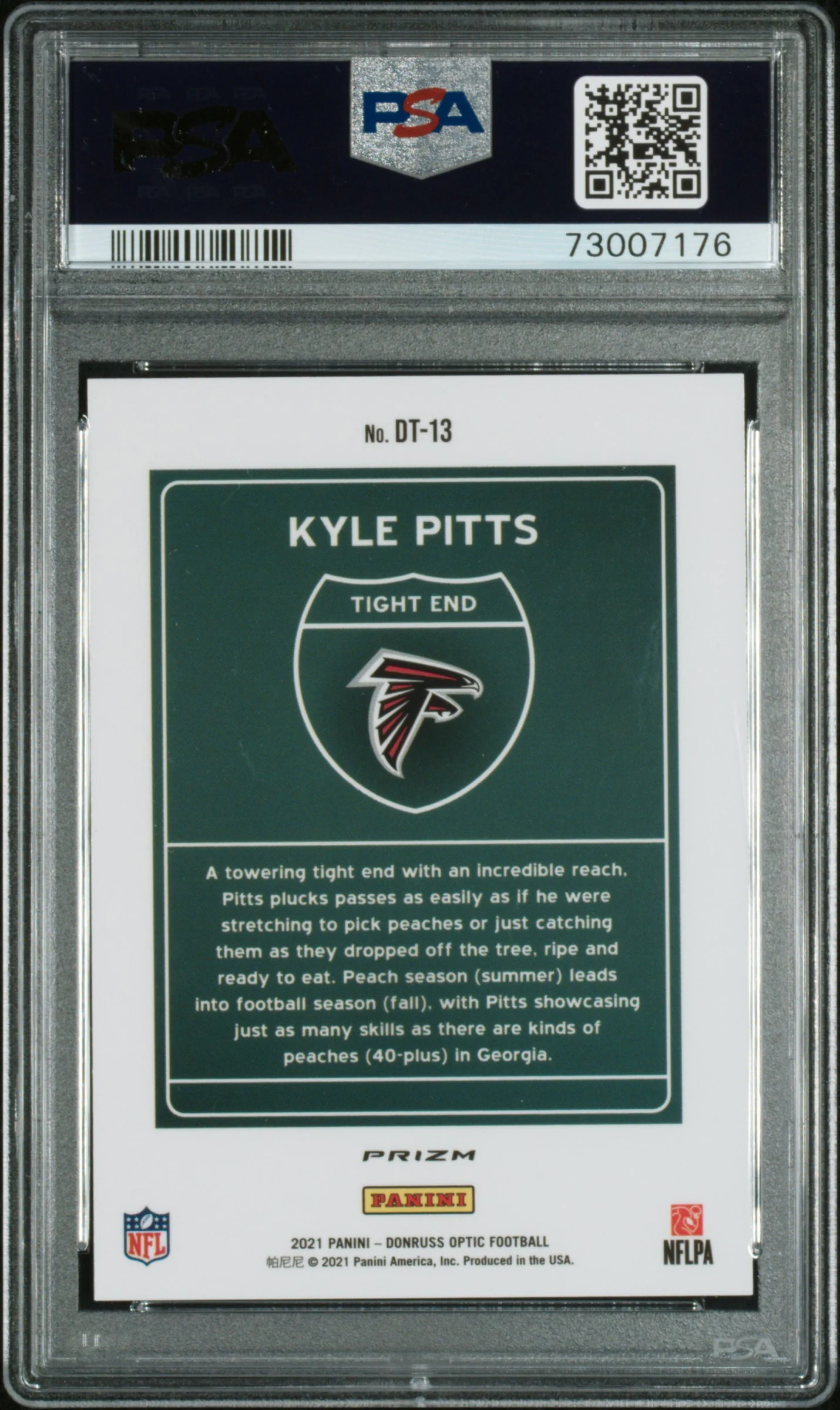 KYLE PITTS | 2021 PANINI DONRUSS OPTIC DOWNTOWN DT13 | DOWNTOWN | PSA GEM MT 10 - Image 2