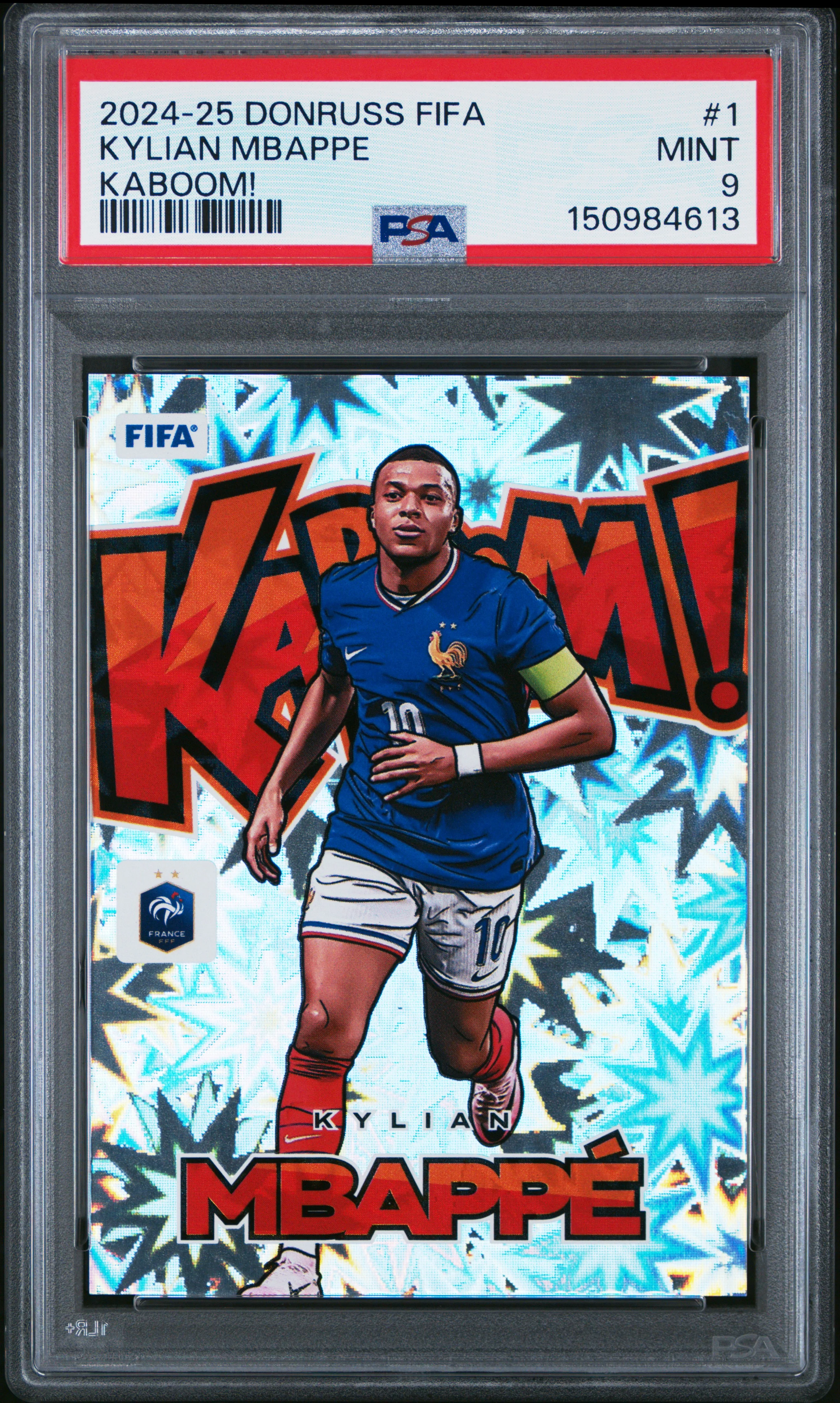 KYLIAN MBAPPE | 2024-25 PANINI DONRUSS FIFA KABOOM! 1 | PSA MINT 9