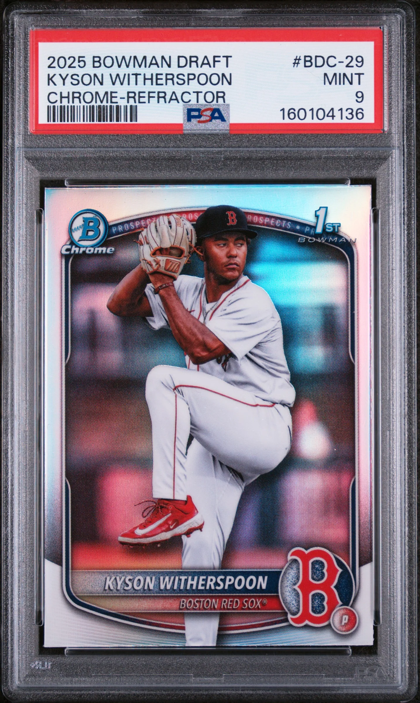 KYSON WITHERSPOON | 2025 BOWMAN DRAFT BDC-29 | CHROME-REFRACTOR | PSA MINT 9