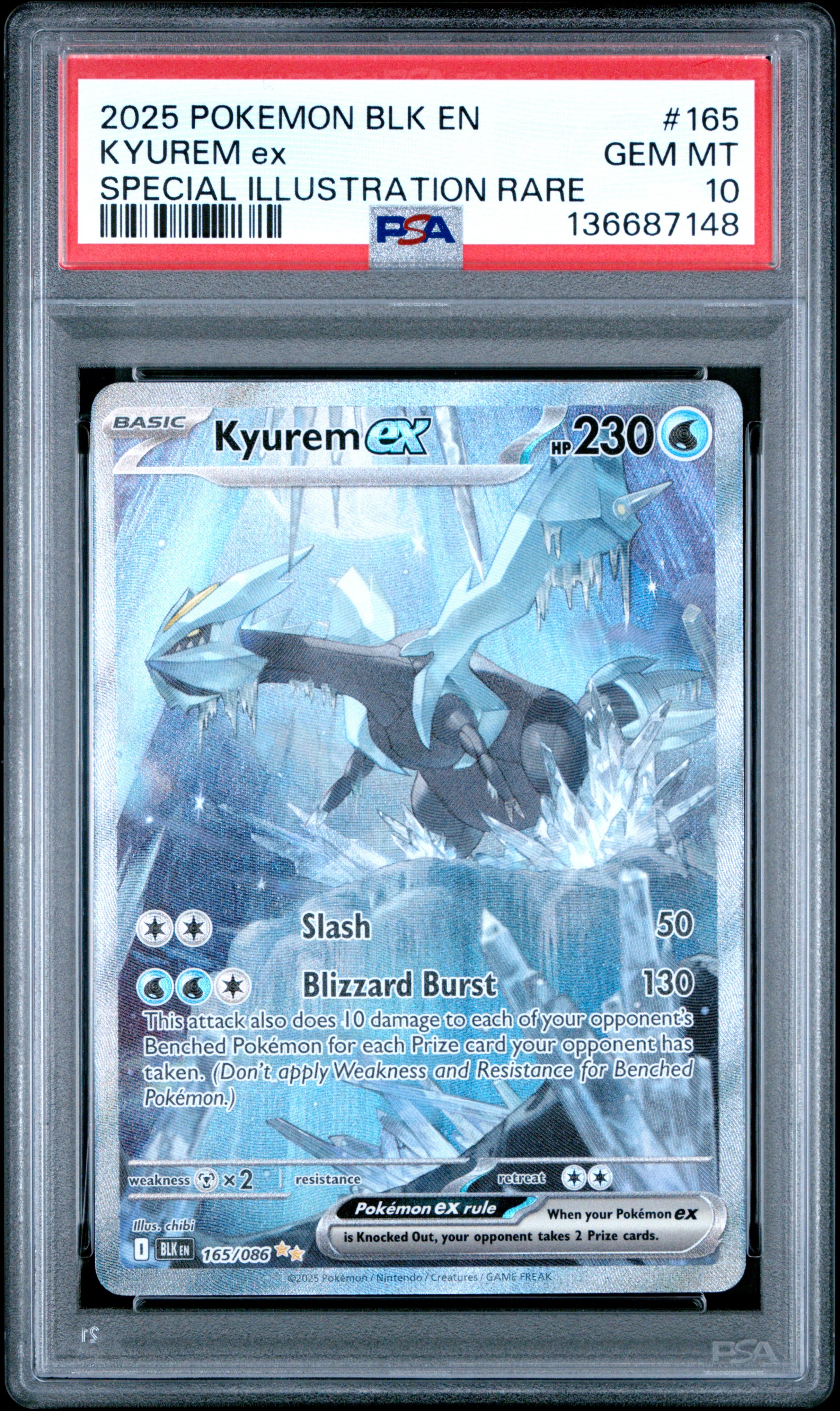 KYUREM ex | 2025 POKEMON BLK EN-BLACK BOLT 165 | SPECIAL ILLUSTRATION RARE | PSA GEM MT 10