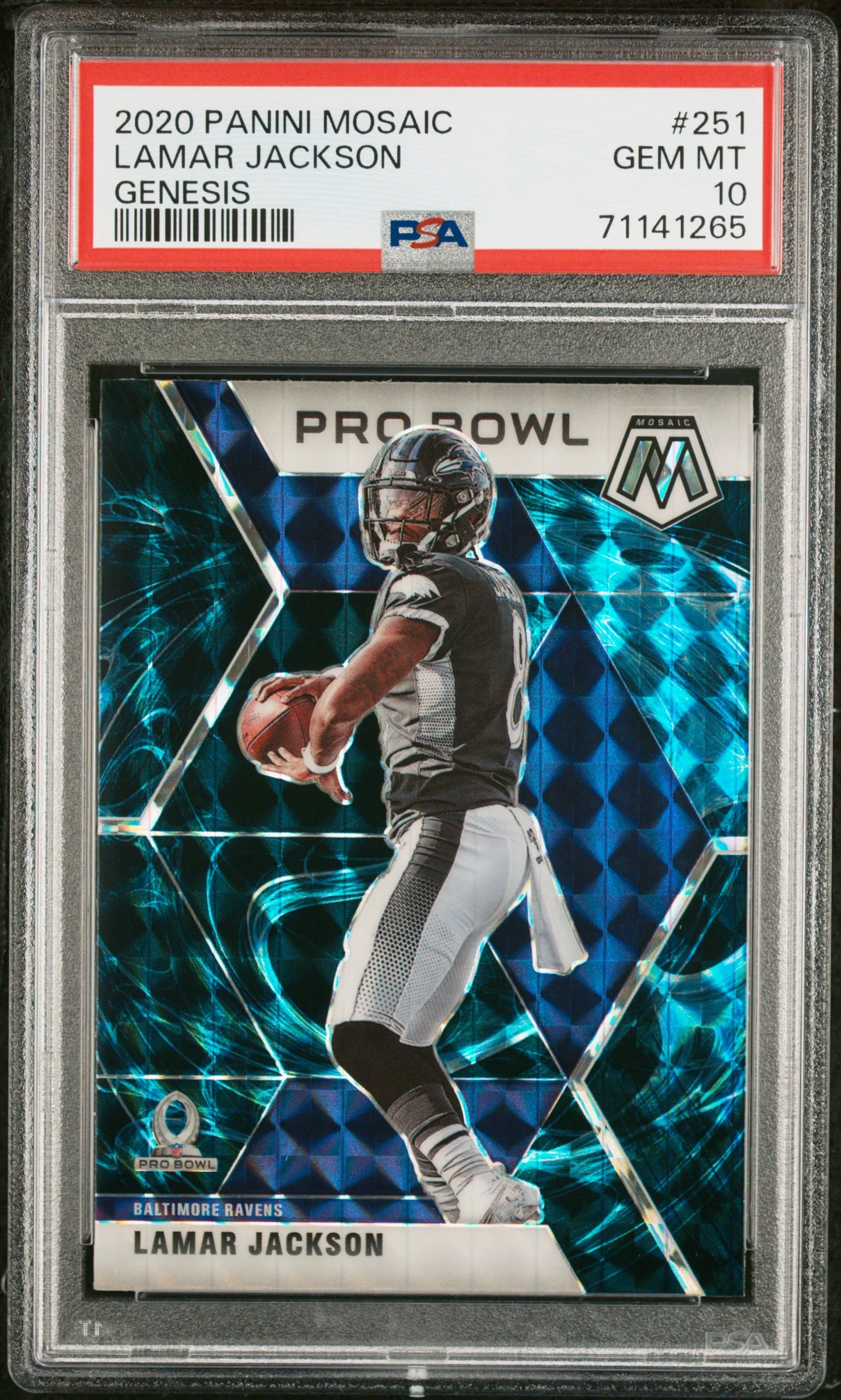 LAMAR JACKSON | 2020 PANINI MOSAIC 251 | GENESIS | PSA GEM MT 10