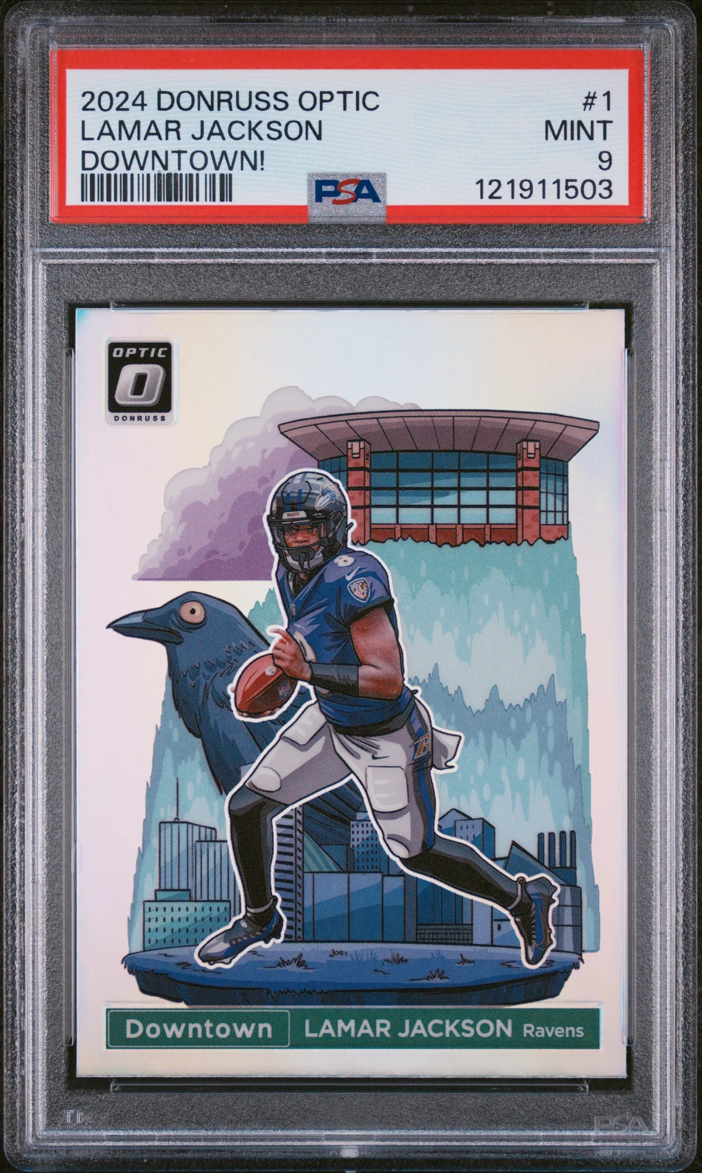 LAMAR JACKSON | 2024 PANINI DONRUSS OPTIC DOWNTOWN! 1 | PSA MINT 9