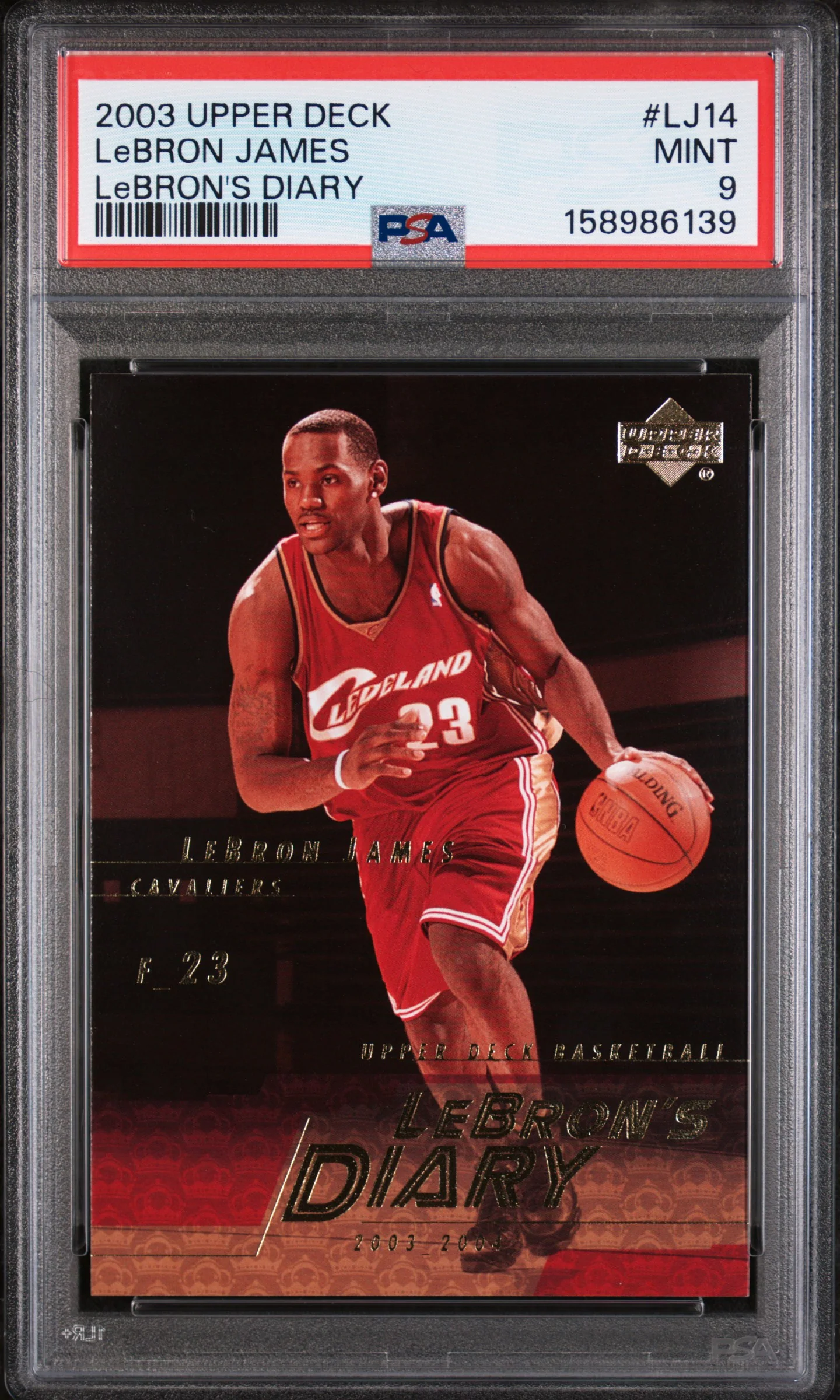 LeBRON JAMES | 2003 UPPER DECK LEBRON'S DIARY LJ14 | LeBRON'S DIARY | PSA MINT 9