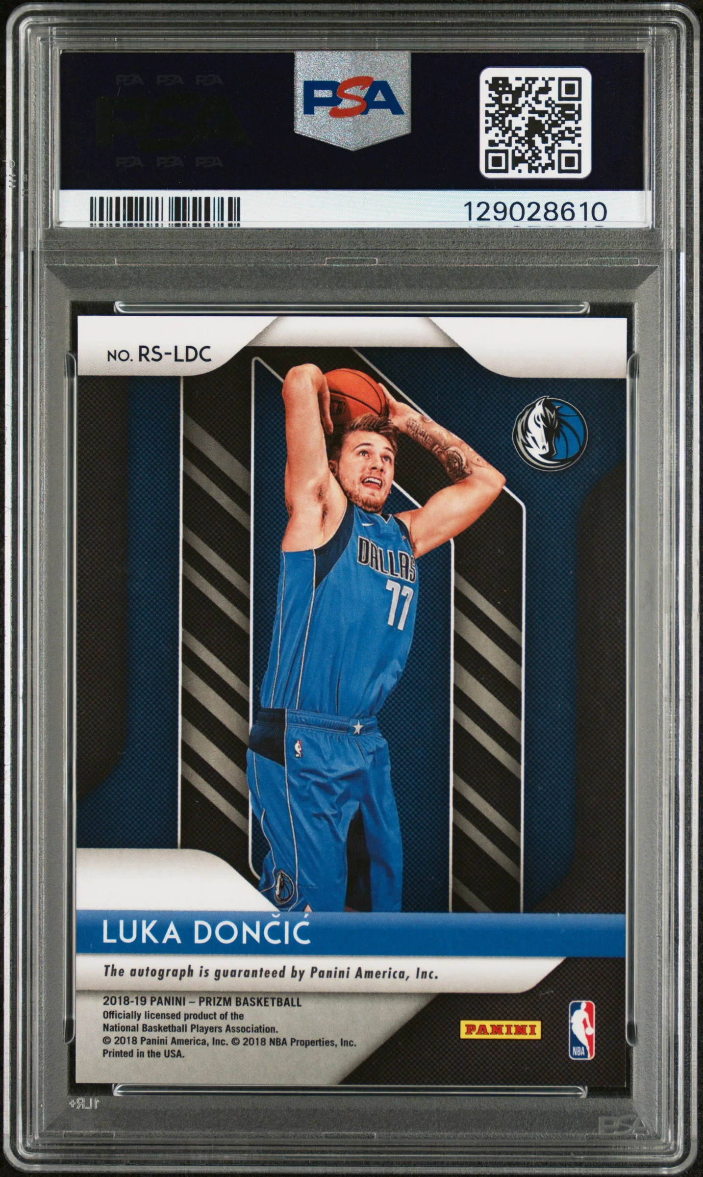 LUKA DONCIC | 2018 PANINI PRIZM ROOKIE SIGNATURES RSLDC | ROOKIE SIGNATURES | PSA MINT 9 - Image 2