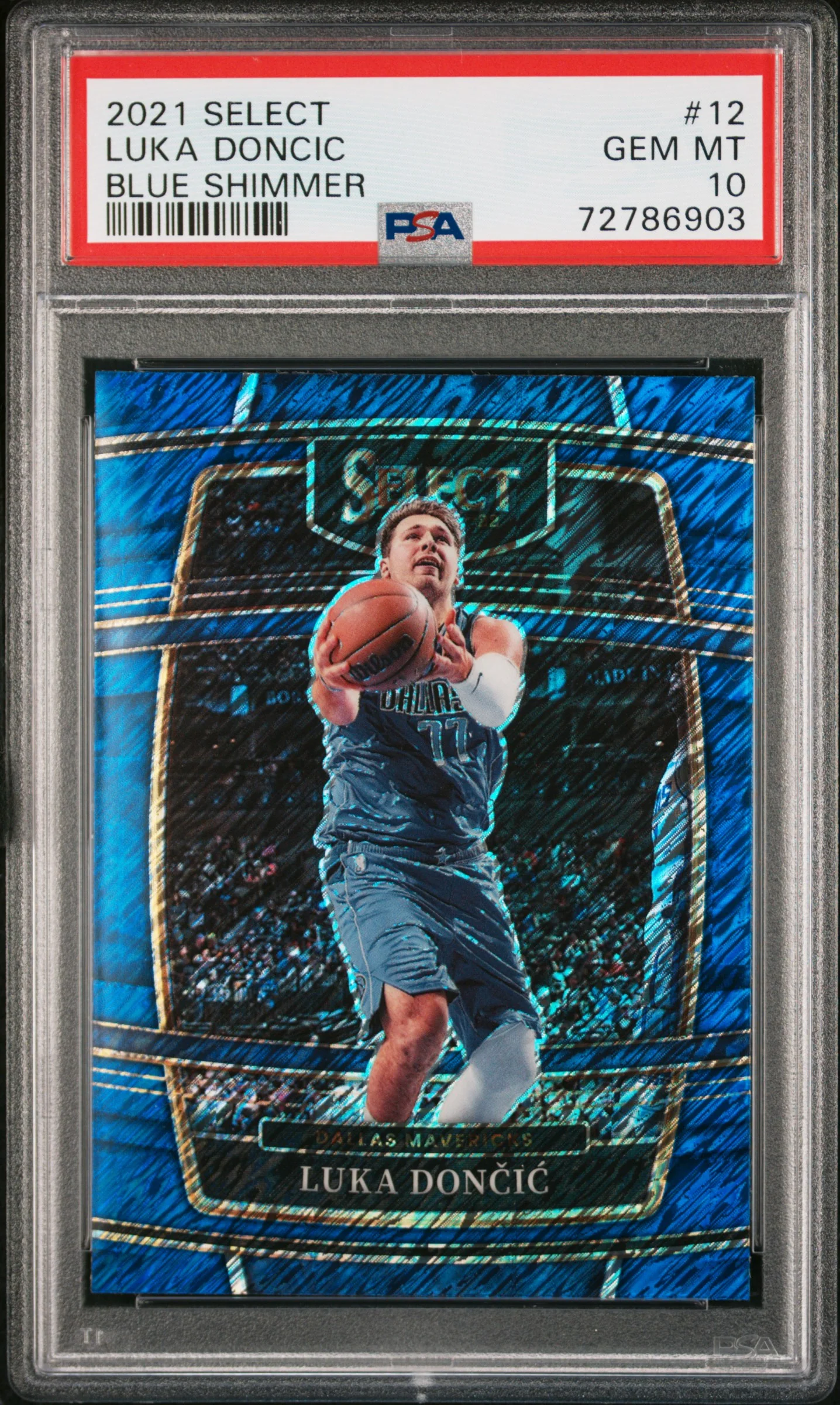 LUKA DONCIC | 2021 PANINI SELECT 12 | BLUE SHIMMER | PSA GEM MT 10