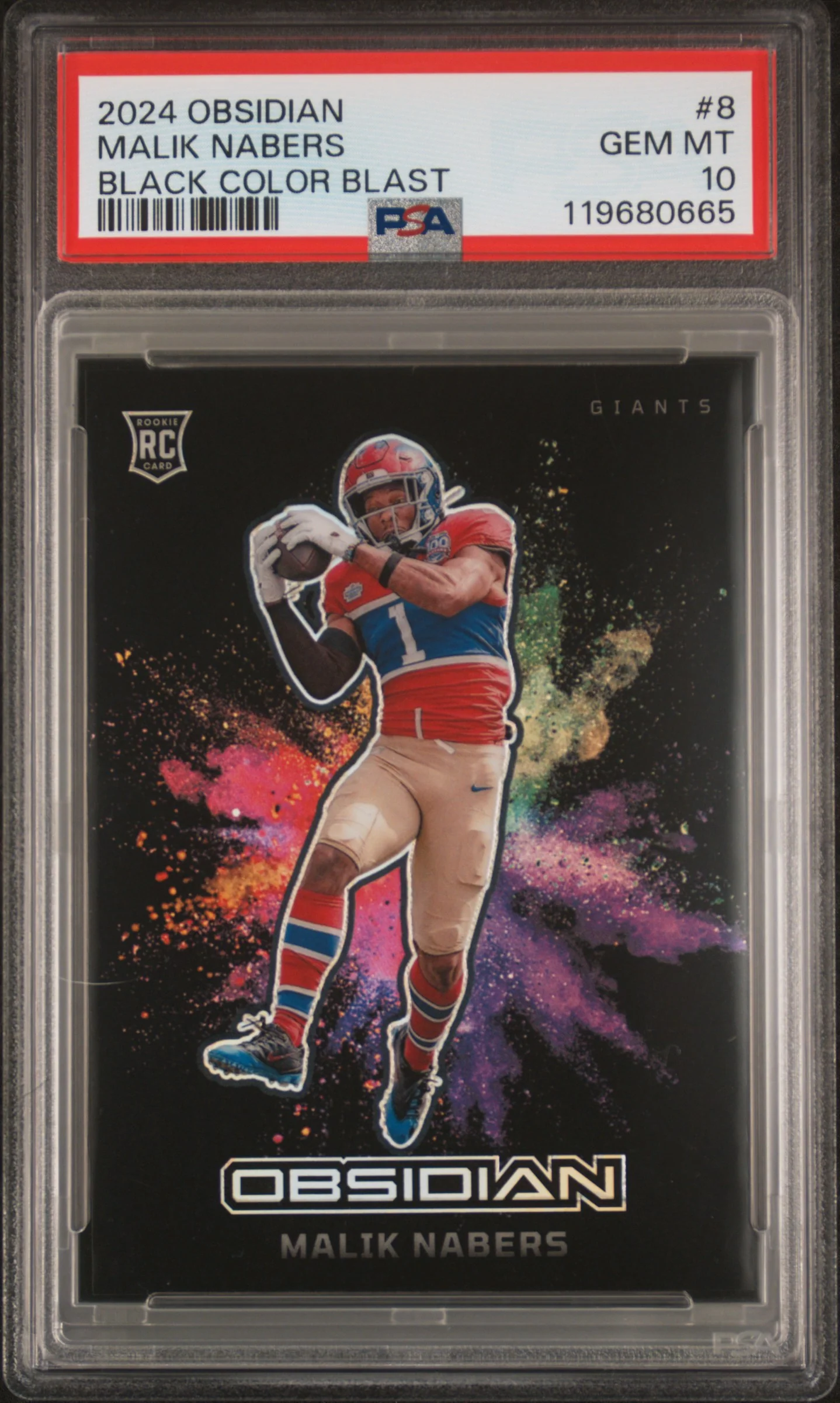 MALIK NABERS | 2024 PANINI OBSIDIAN BLACK COLOR BLAST 8 | PSA GEM MT 10