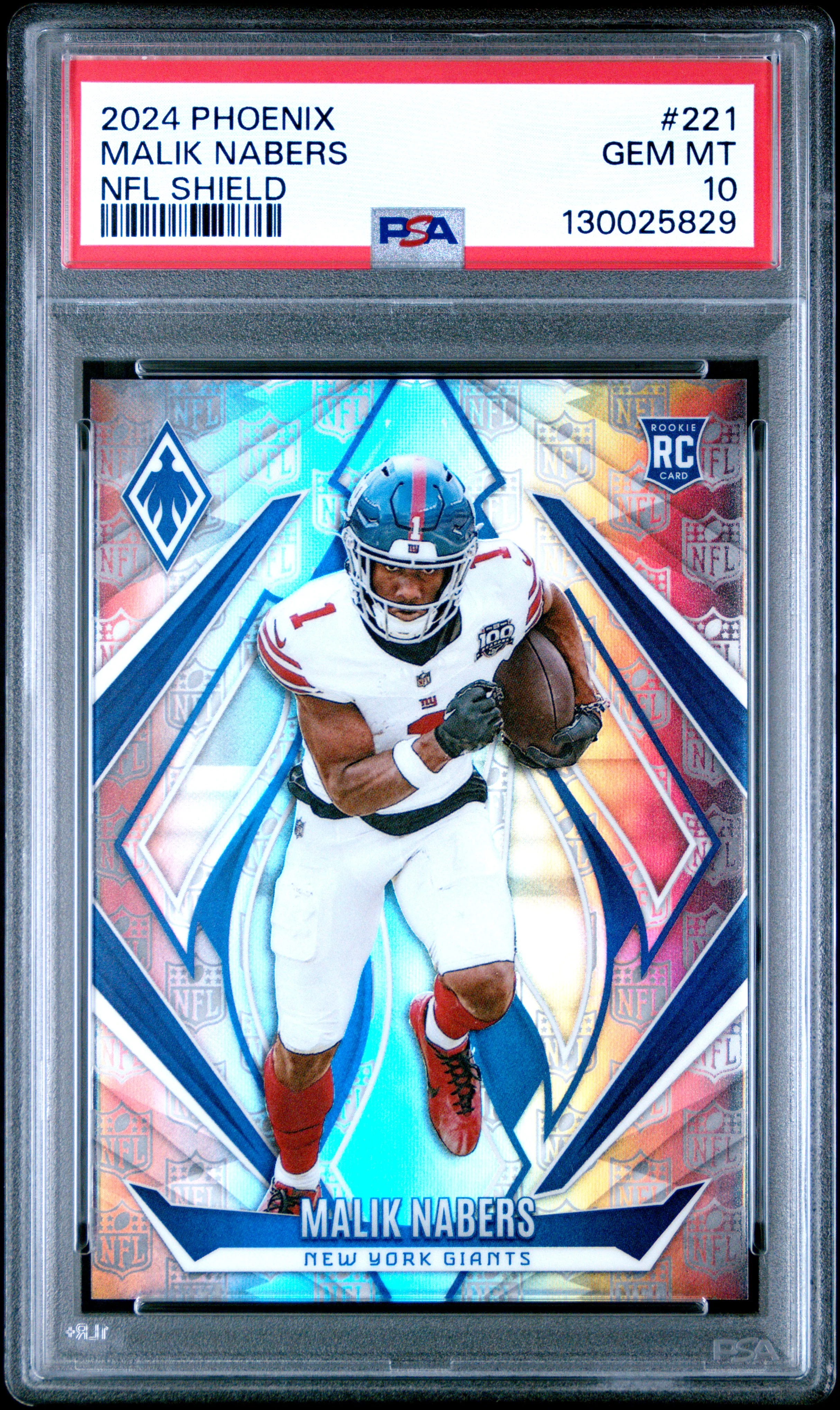 MALIK NABERS | 2024 PANINI PHOENIX 221 | NFL SHIELD | PSA GEM MT 10