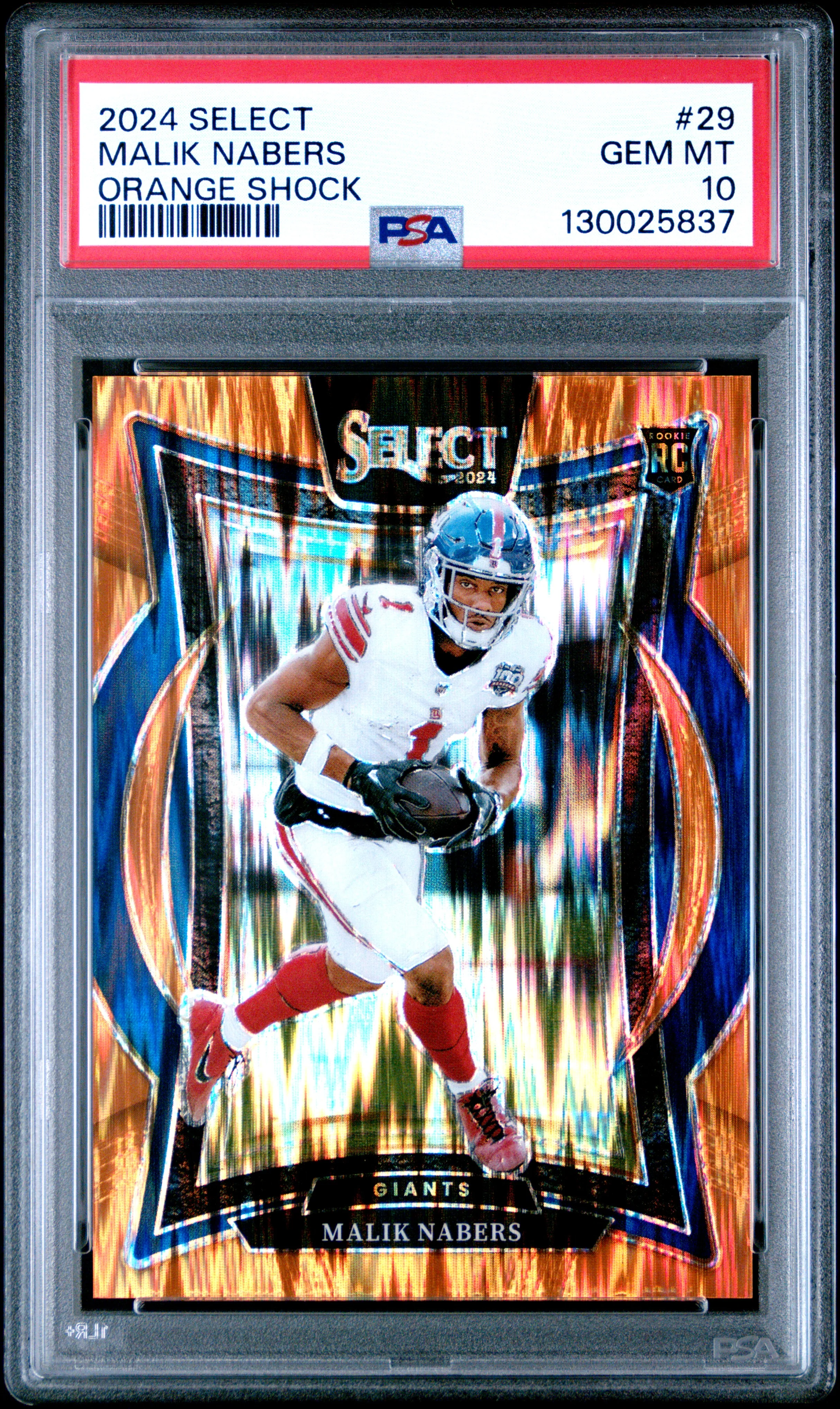 MALIK NABERS | 2024 PANINI SELECT 29 | ORANGE SHOCK | PSA GEM MT 10