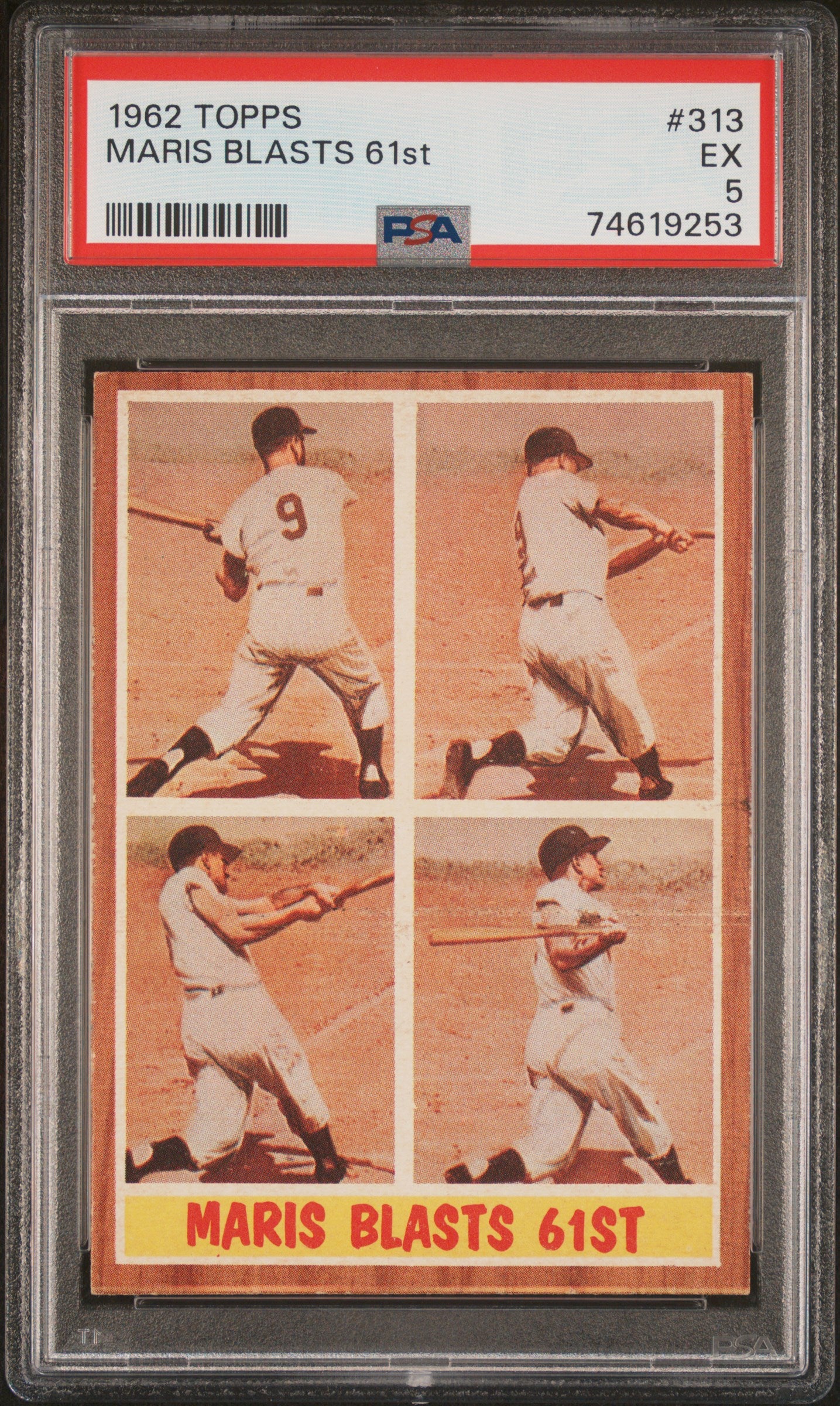 MARIS BLASTS 61st | 1962 TOPPS 313 | PSA EX 5