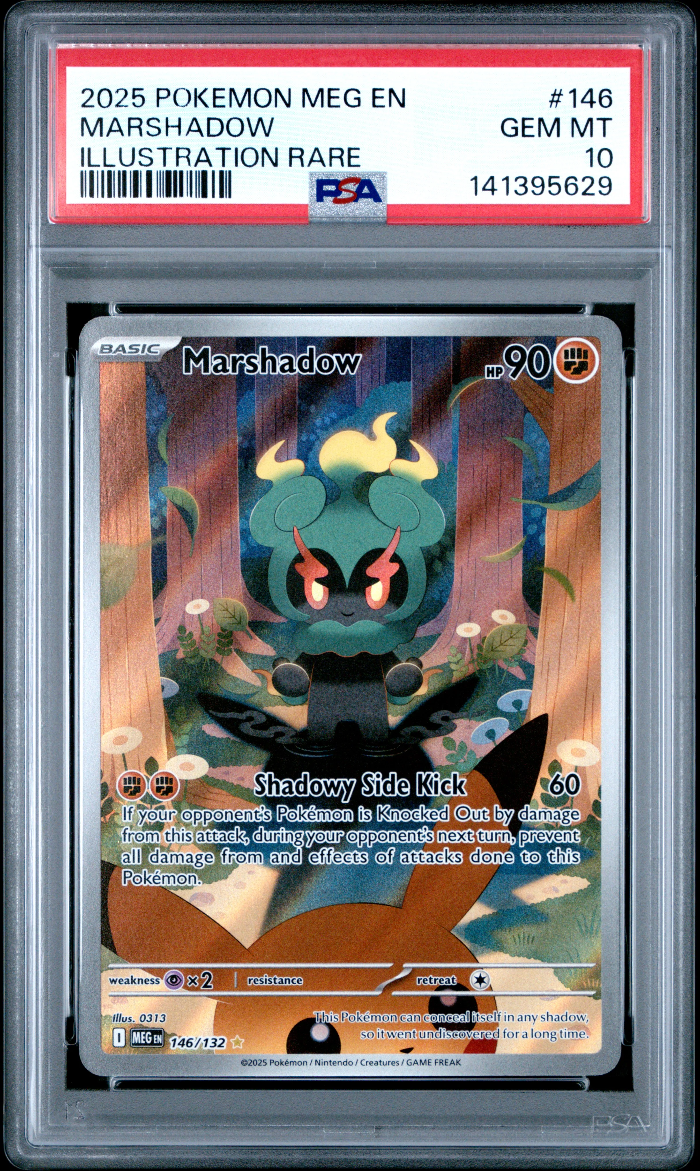 MARSHADOW | 2025 POKEMON MEG EN-MEGA EVOLUTION 146 | ILLUSTRATION RARE | PSA GEM MT 10