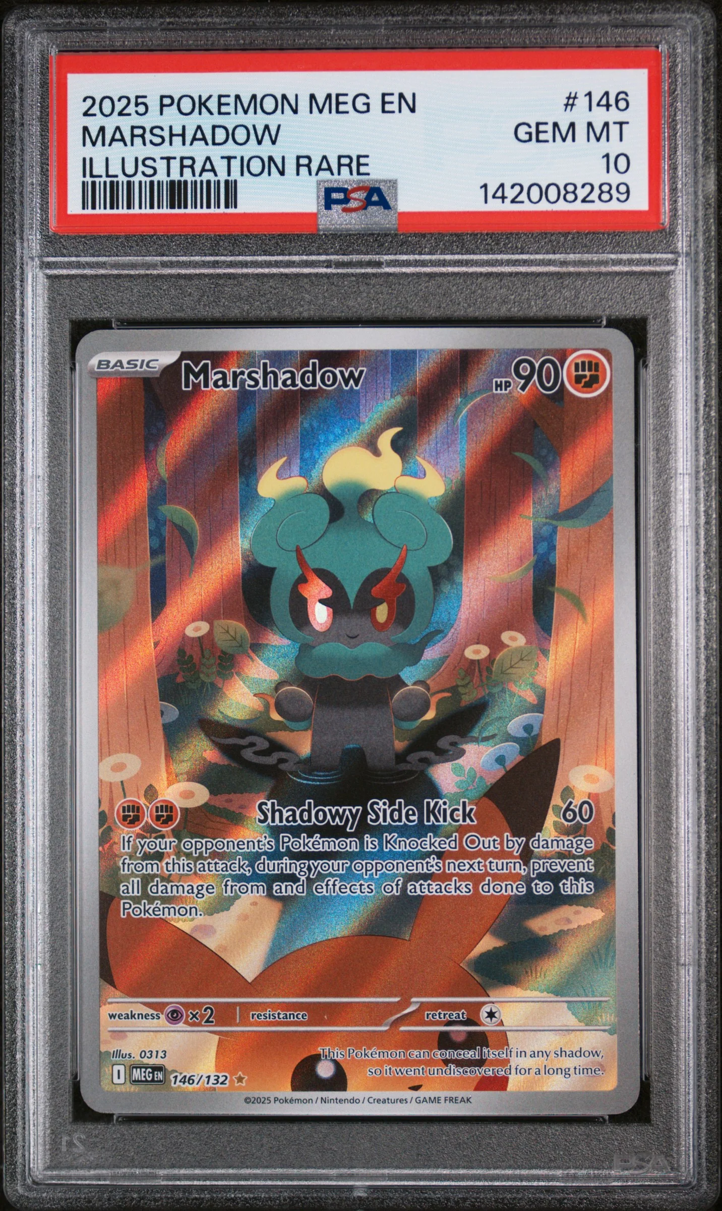 MARSHADOW | 2025 POKEMON MEG EN-MEGA EVOLUTION 146 | ILLUSTRATION RARE | PSA GEM MT 10