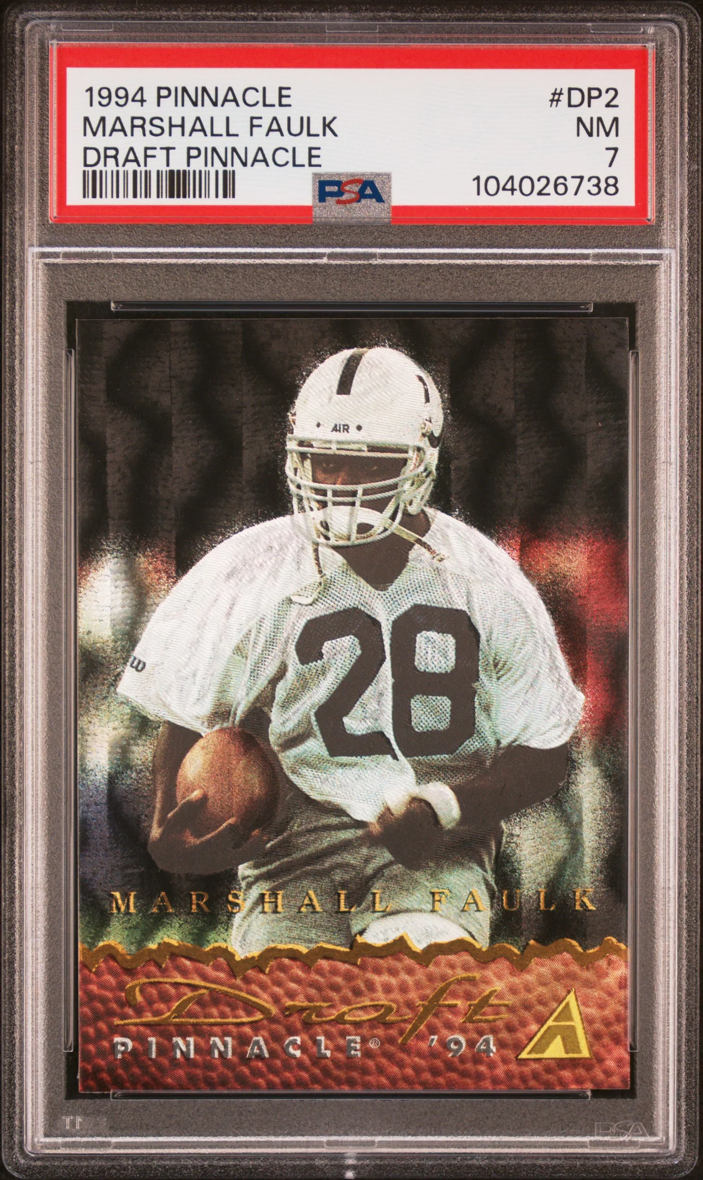 MARSHALL FAULK | 1994 PINNACLE DRAFT PINNACLE DP2 | DRAFT PINNACLE | PSA NM 7