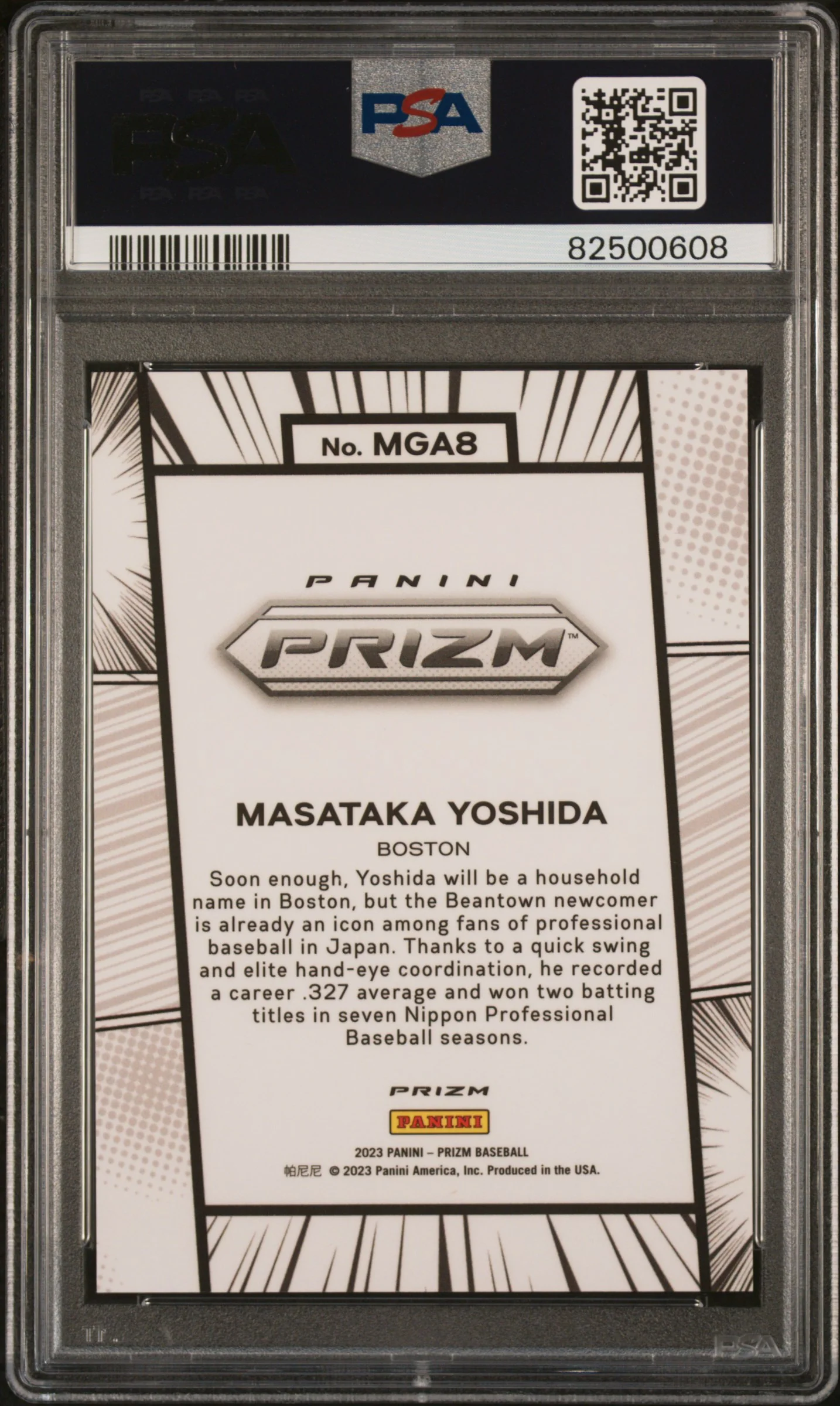 MASATAKA YOSHIDA | 2023 PANINI PRIZM MANGA MGA8 | MANGA | PSA GEM MT 10 - Image 2