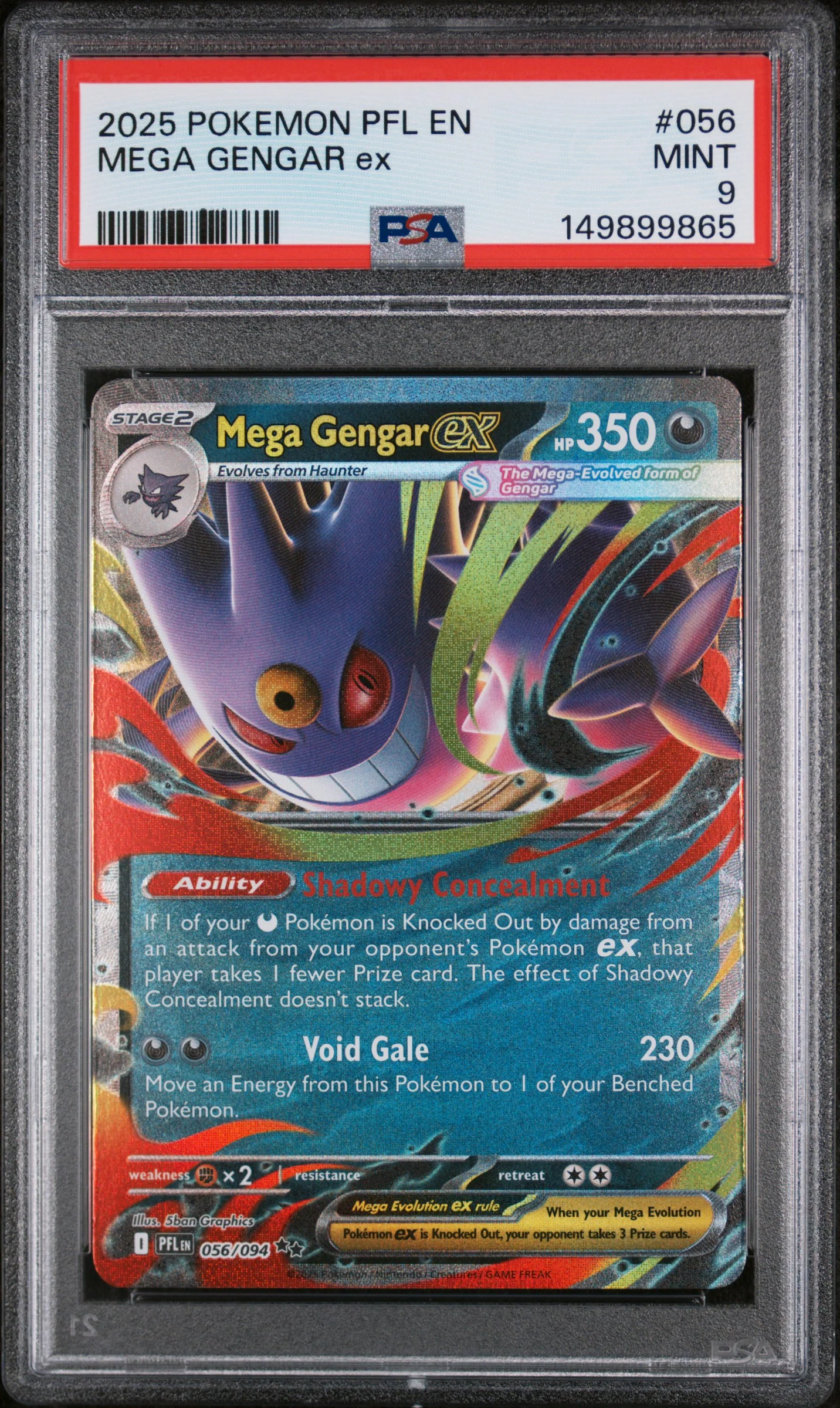 MEGA GENGAR ex | 2025 POKEMON PFL EN-PHANTASMAL FLAMES 056 | PSA MINT 9