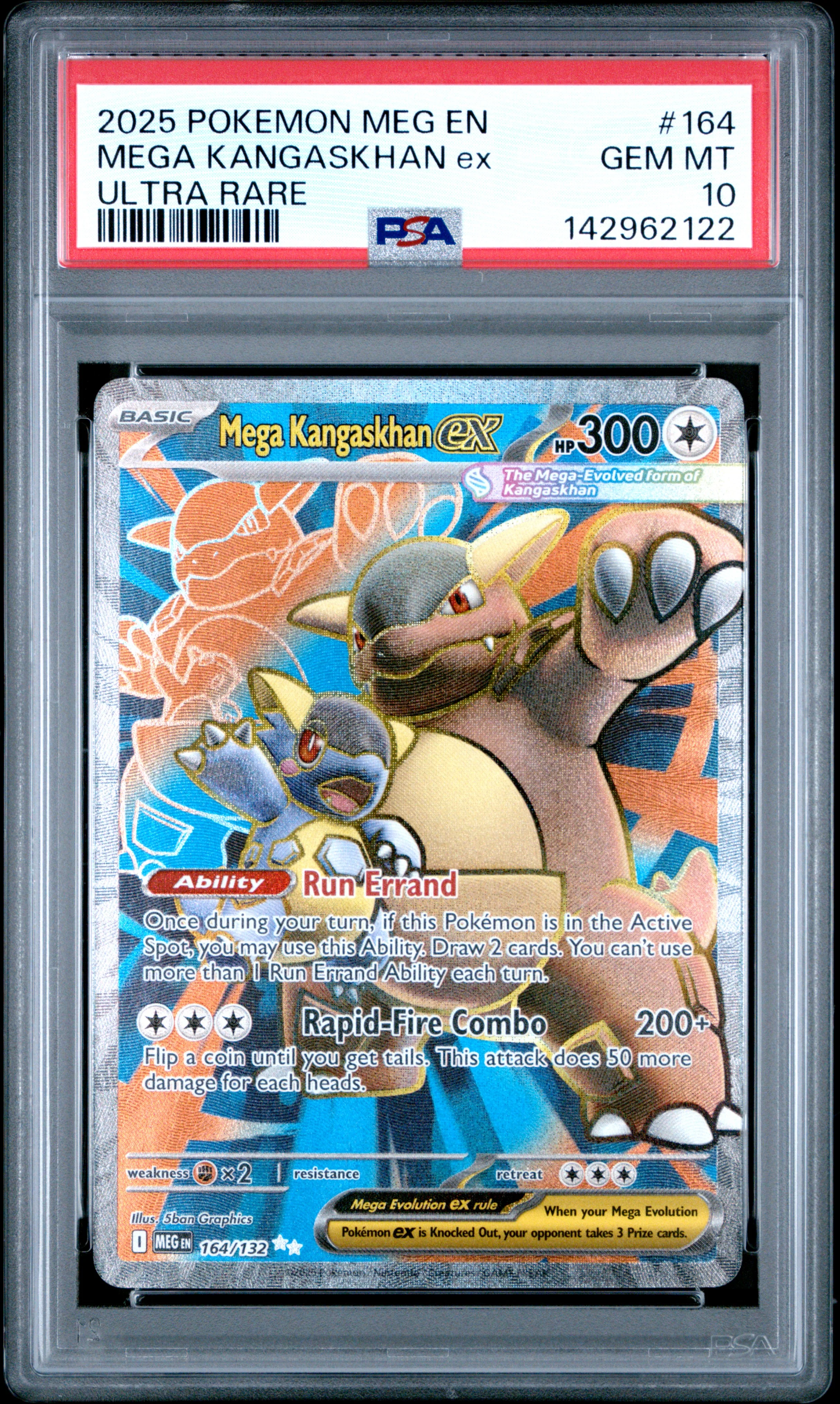 MEGA KANGASKHAN ex | 2025 POKEMON MEG EN-MEGA EVOLUTION 164 | ULTRA RARE | PSA GEM MT 10