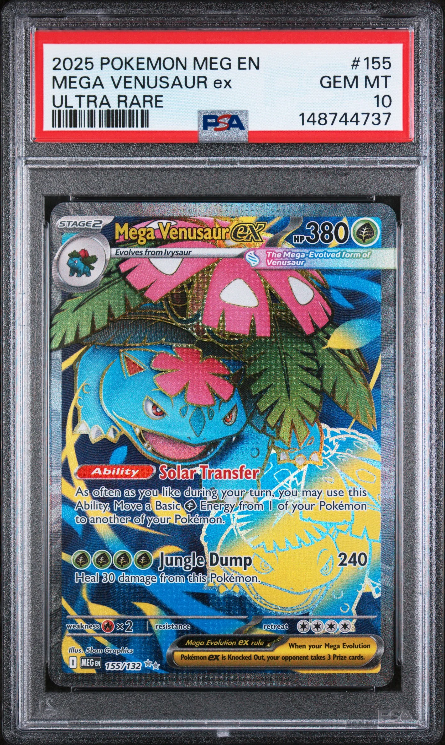 MEGA VENUSAUR ex | 2025 POKEMON MEG EN-MEGA EVOLUTION 155 | ULTRA RARE | PSA GEM MT 10