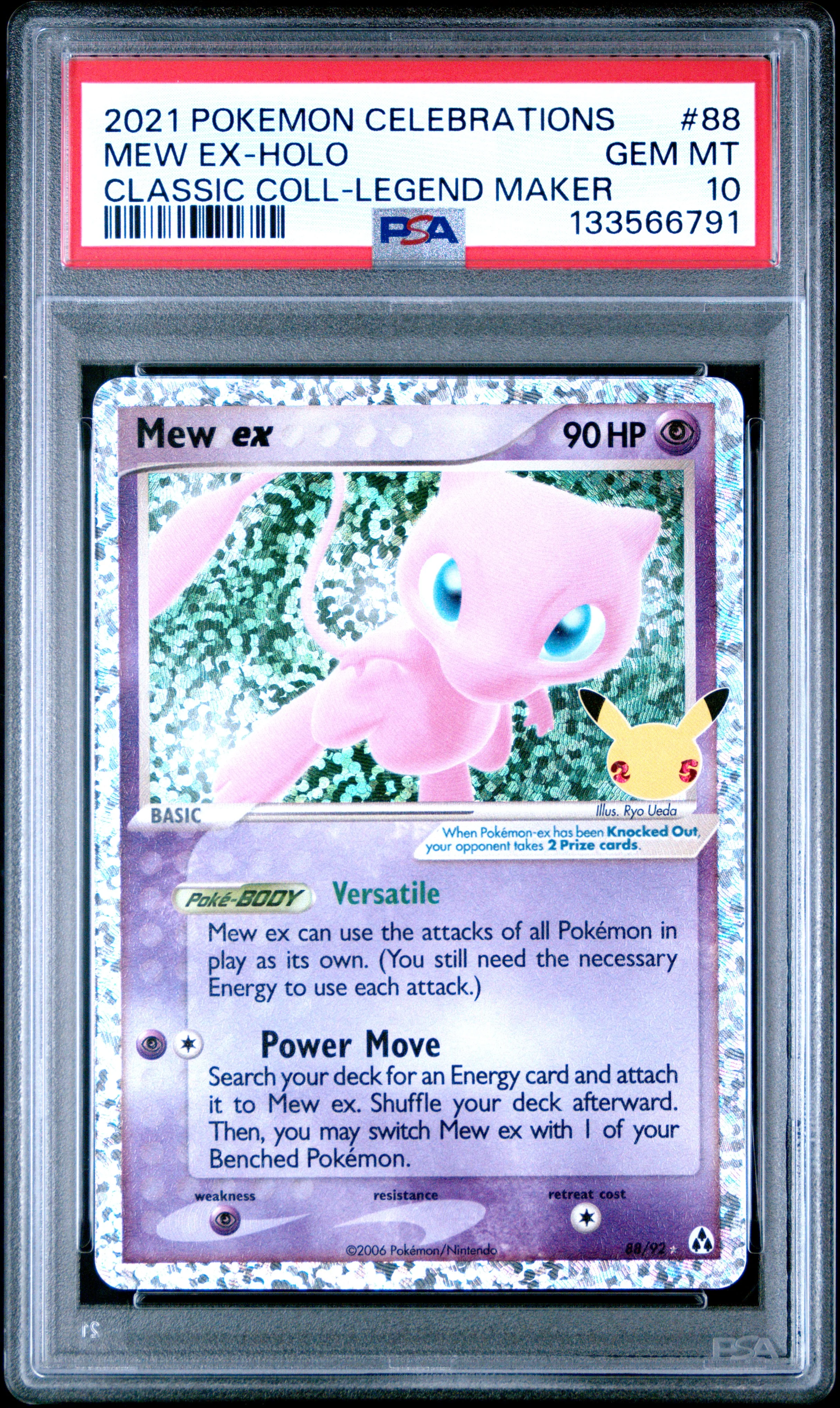 MEW EX-HOLO | 2021 POKEMON CELEBRATIONS CLASSIC COLLECTION 88 | CLASSIC COLL-LEGEND MAKER | PSA GEM MT 10