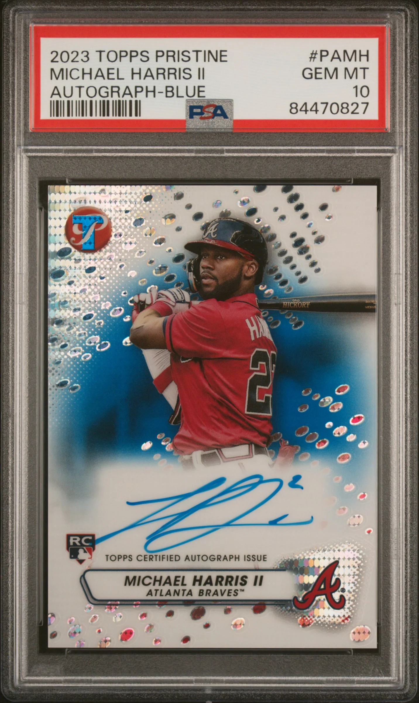 MICHAEL HARRIS II | 2023 TOPPS PRISTINE PRISTINE AUTOGRAPH PAMH | AUTOGRAPH-BLUE | PSA GEM MT 10