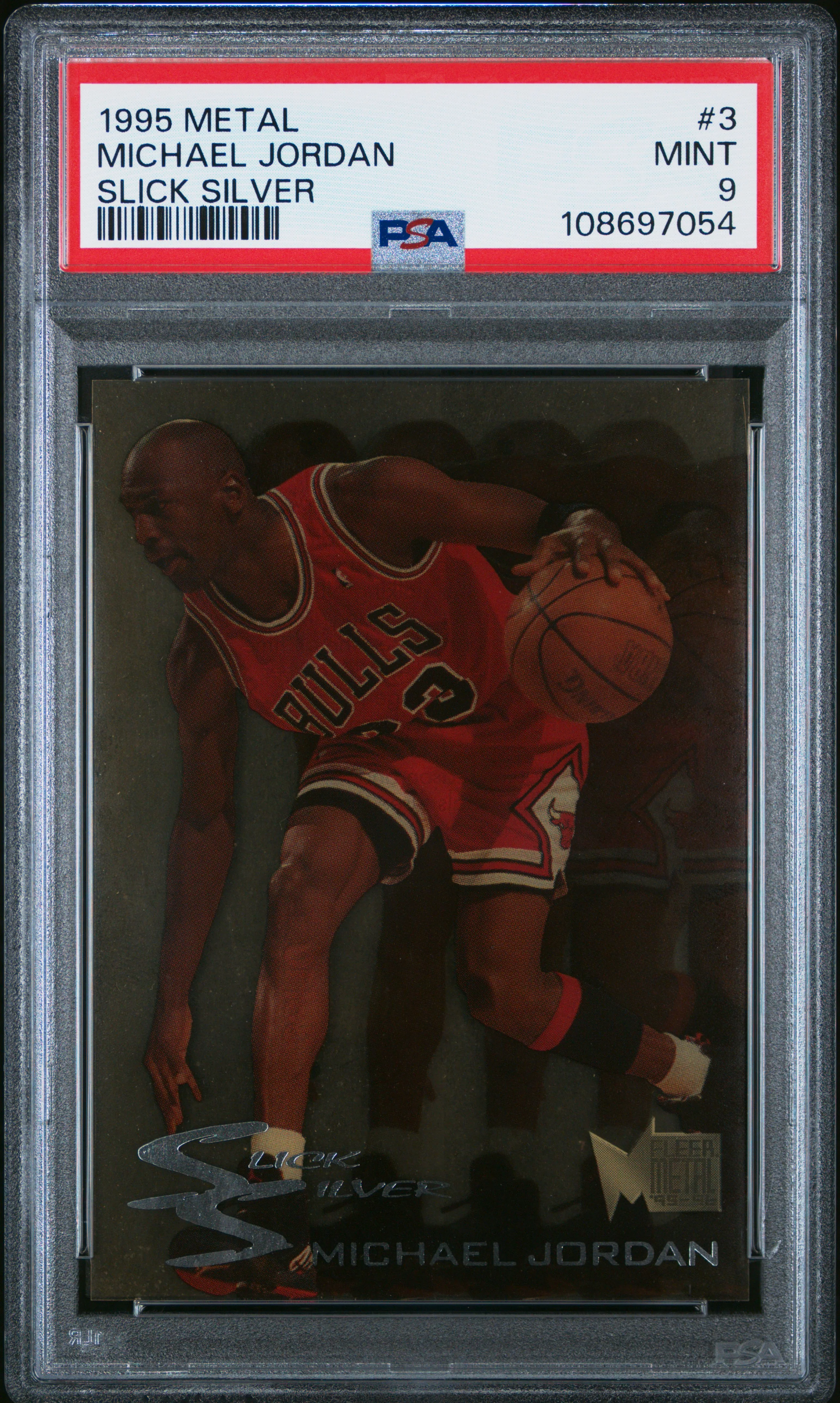 MICHAEL JORDAN | 1995 METAL SLICK SILVER 3 | SLICK SILVER | PSA MINT 9
