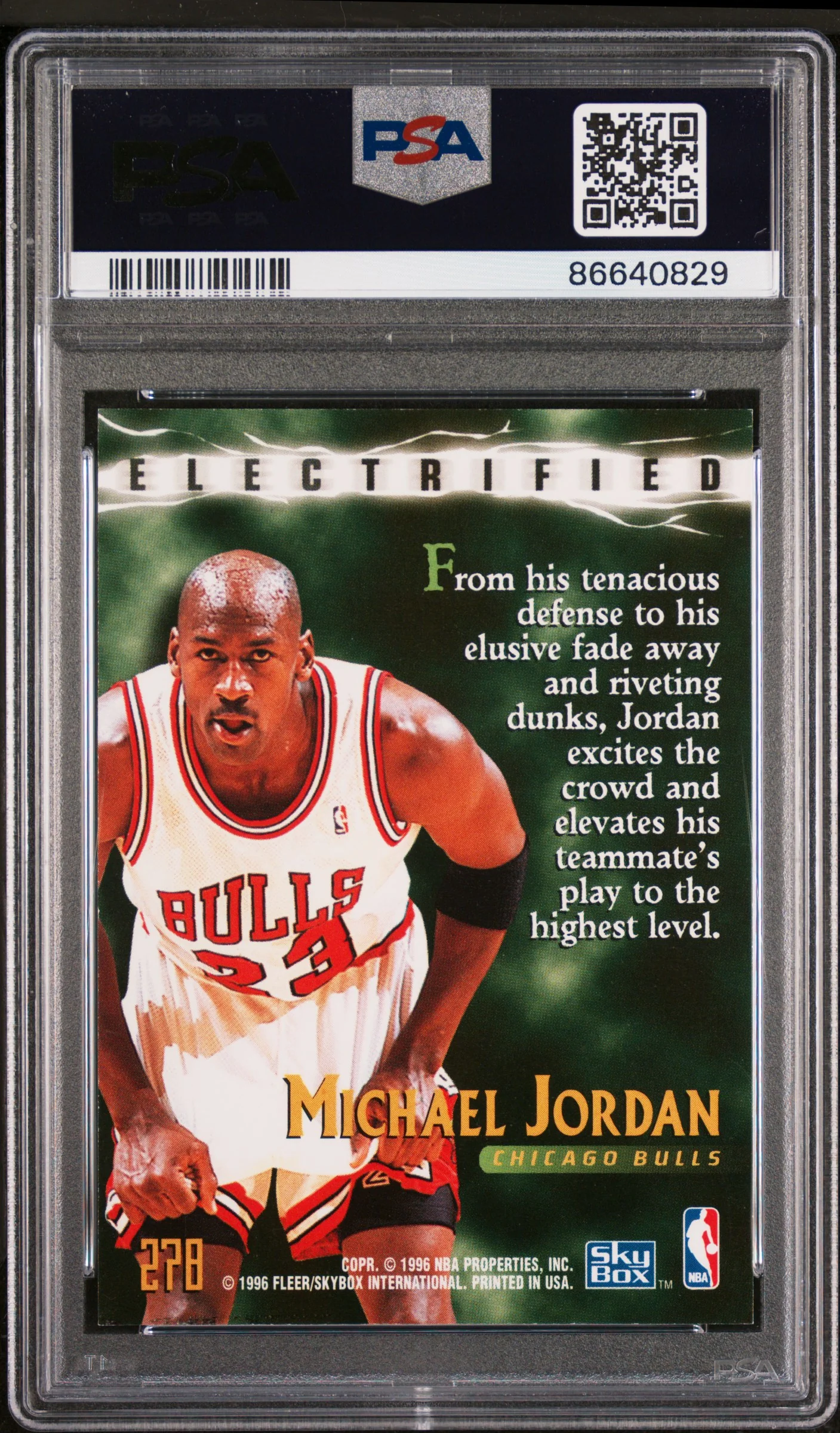 MICHAEL JORDAN | 1995 SKYBOX PREMIUM 278 | PSA NM-MT 8 - Image 2
