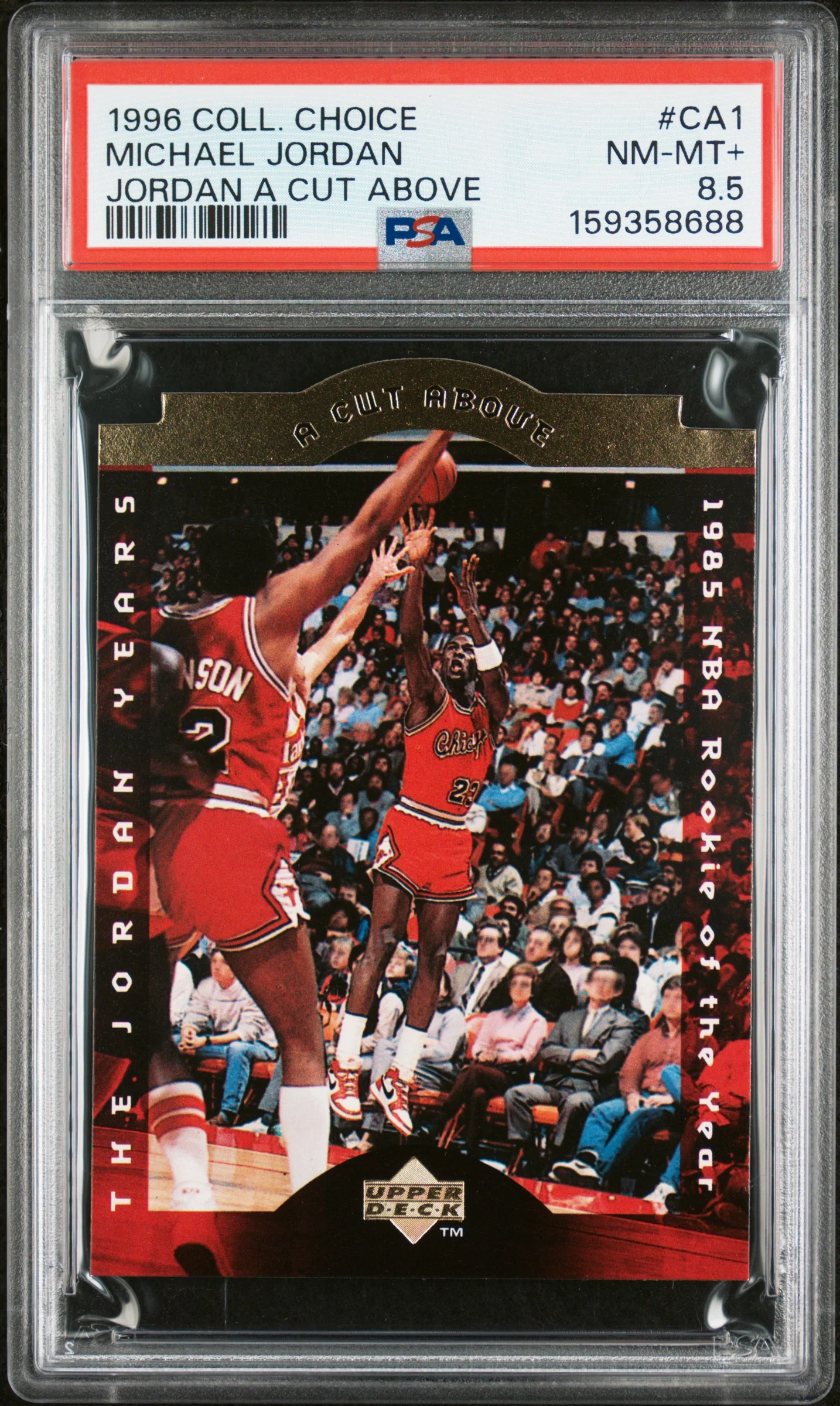 MICHAEL JORDAN | 1996 COLLECTOR'S CHOICE JORDAN A CUT ABOVE CA1 | JORDAN A CUT ABOVE | PSA NM-MT+ 8.5