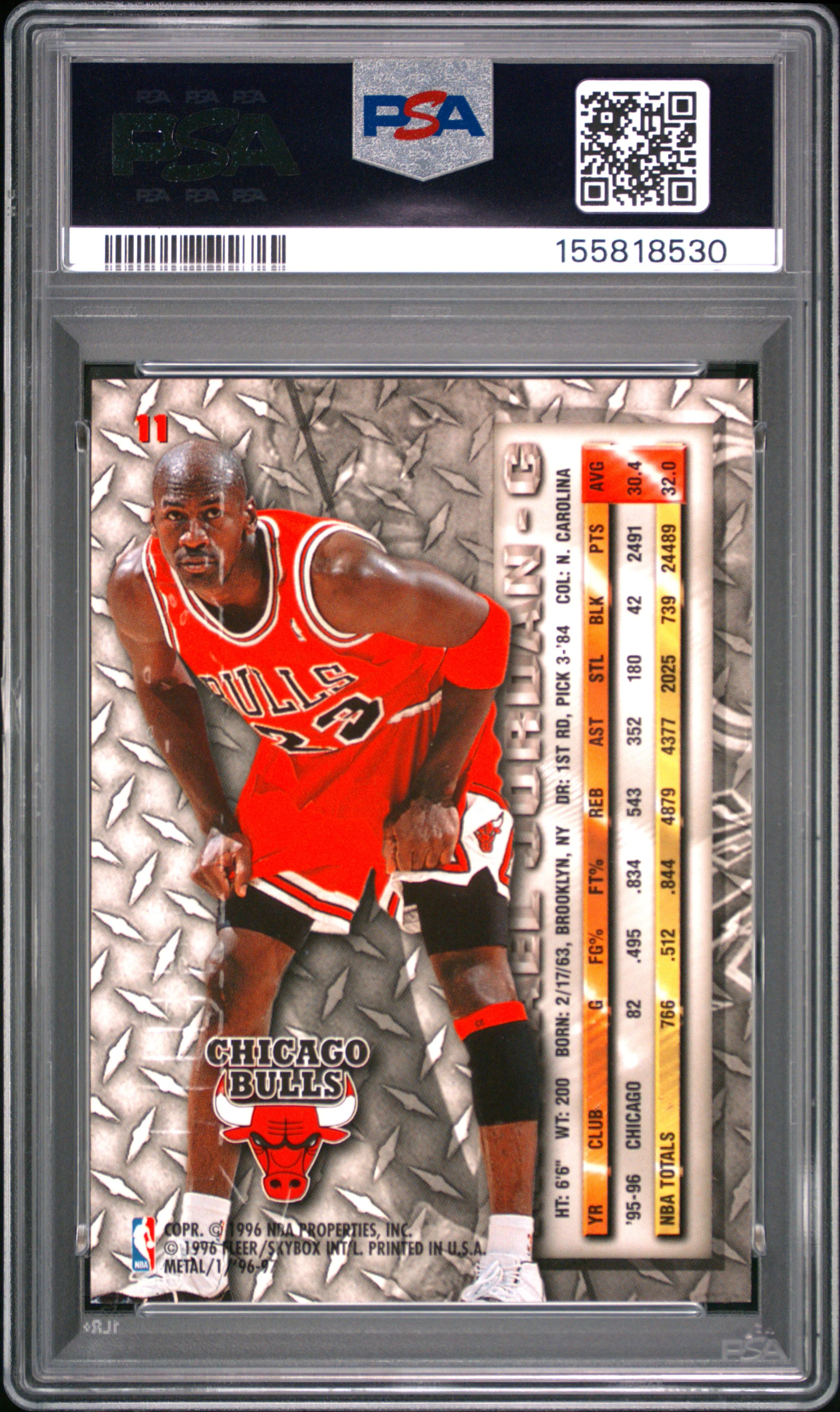 MICHAEL JORDAN | 1996 METAL 11 | PSA VG-EX 4 - Image 2