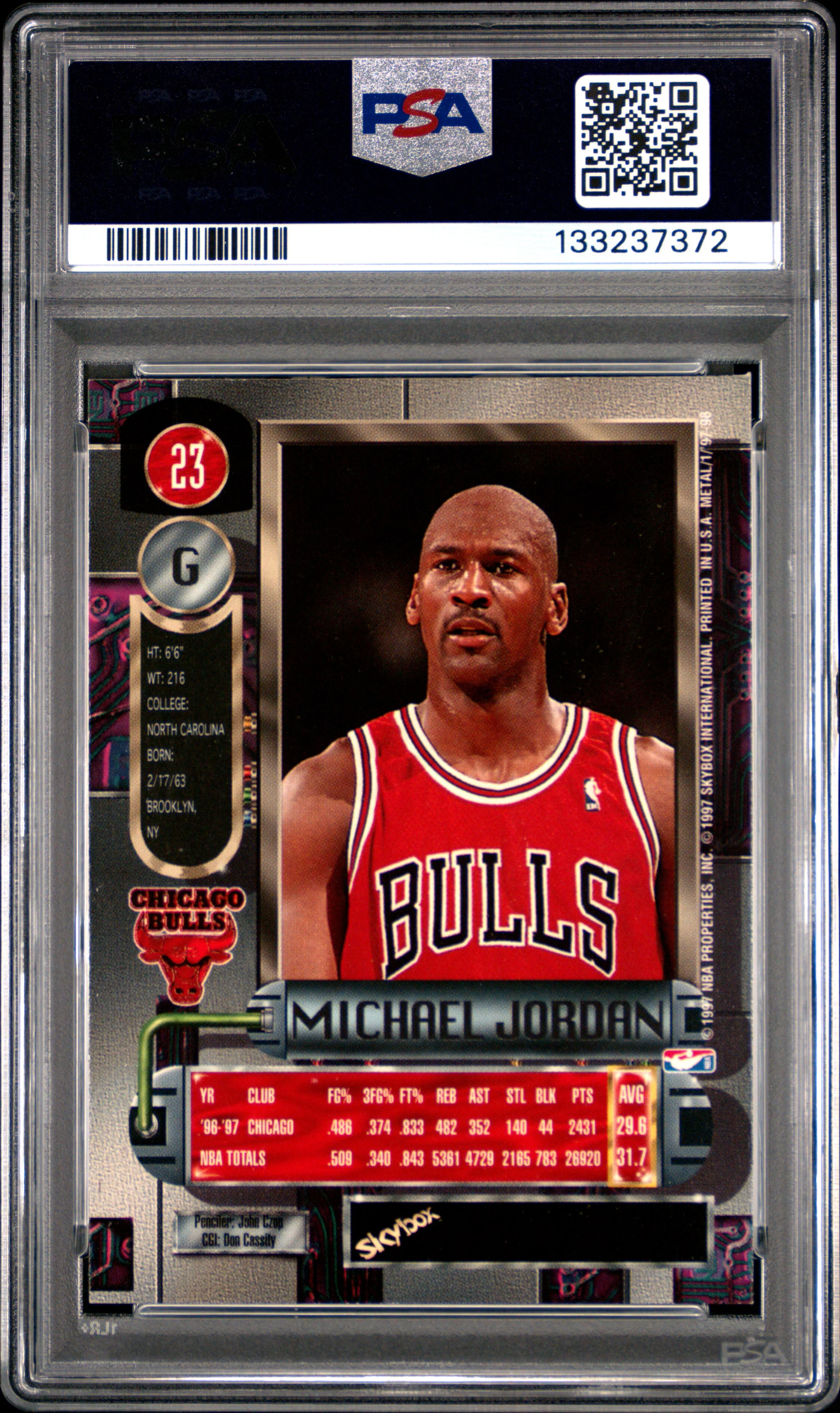 MICHAEL JORDAN | 1997 METAL UNIVERSE 23 | PSA NM 7 - Image 2